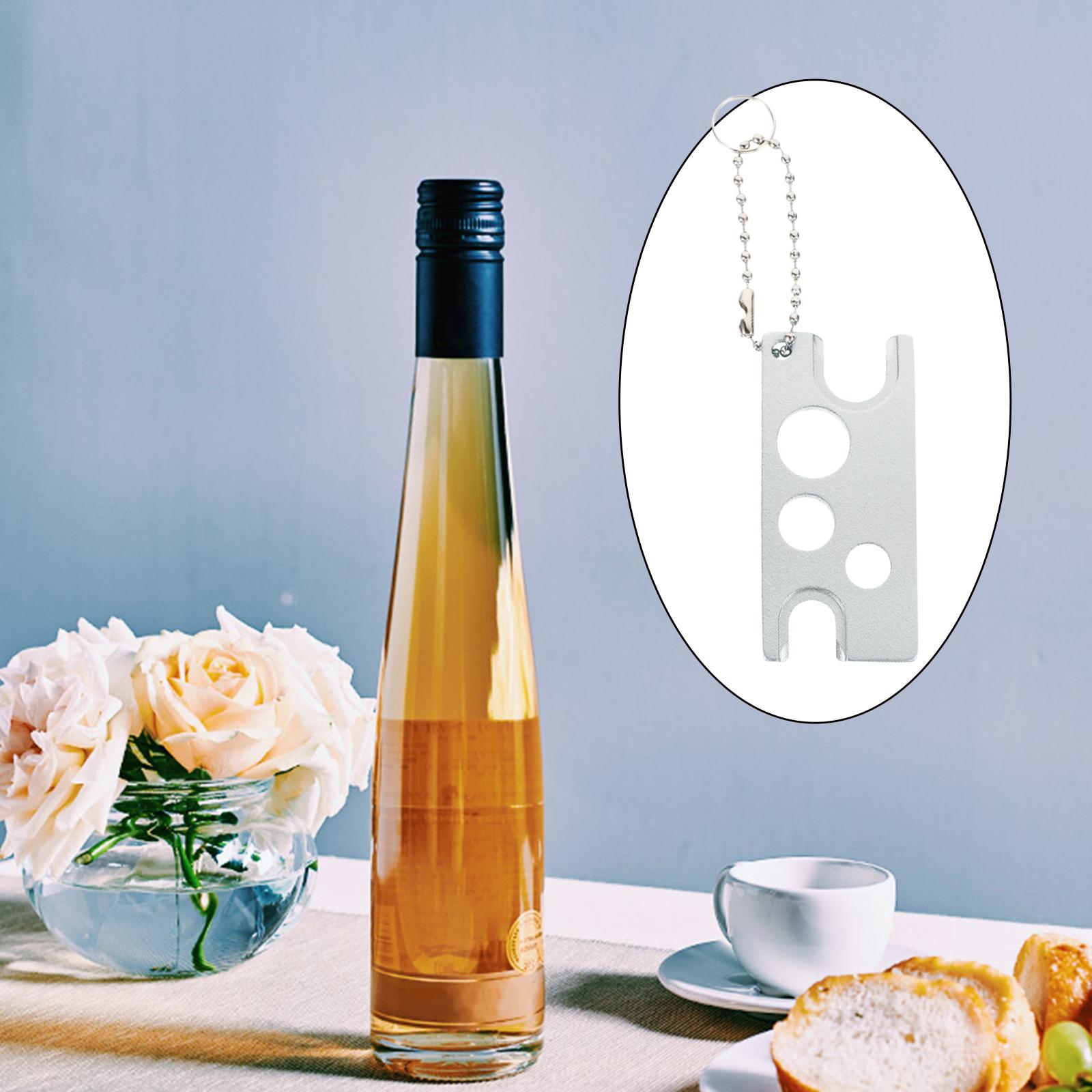 3xEssential Oil Bottle Opener with Keychain Universal Cap Remover Accessory Argent