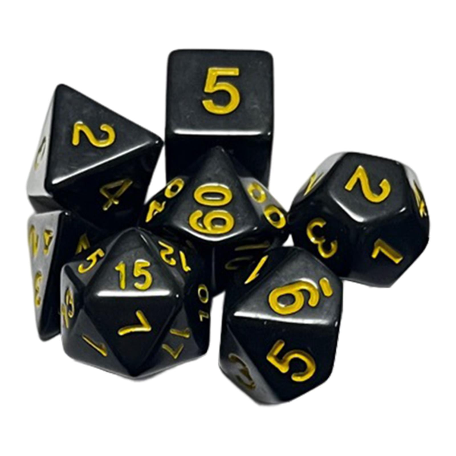 3x7Pcs Polyhedral Dices Set Entertainment Toy for Entertainment Party Supplies Yellow