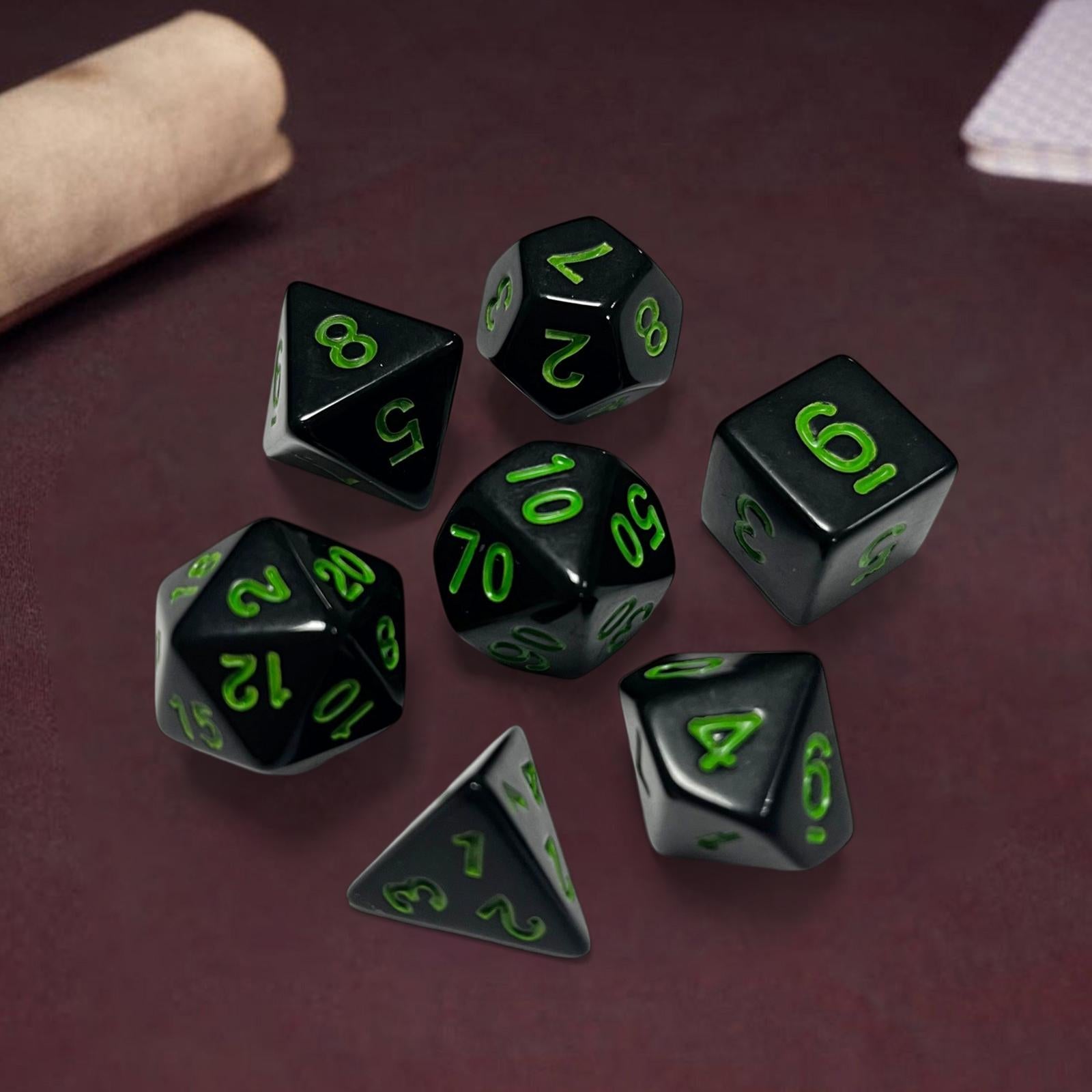 4x7Pcs Polyhedral Dices Set Entertainment Toy for Entertainment Party Supplies Green