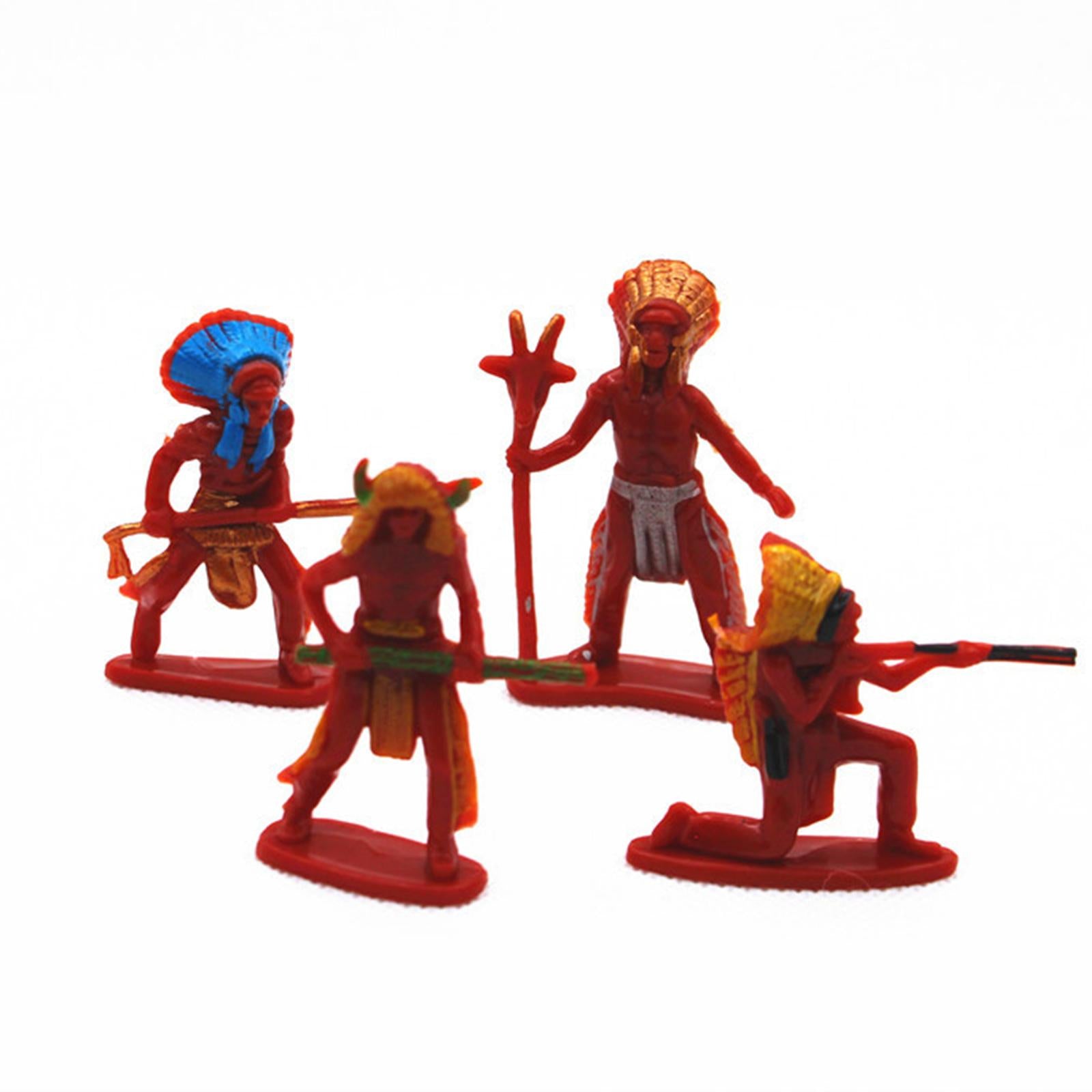 4x4 Pieces Simulation Cowboy People Figures Layout Indian Model Action Figures