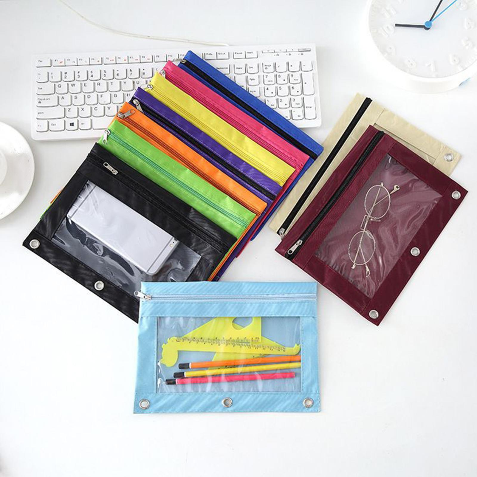 3xPencil Pouch Office Stationery Organizer Pencil Case for Children Teen Gifts Black