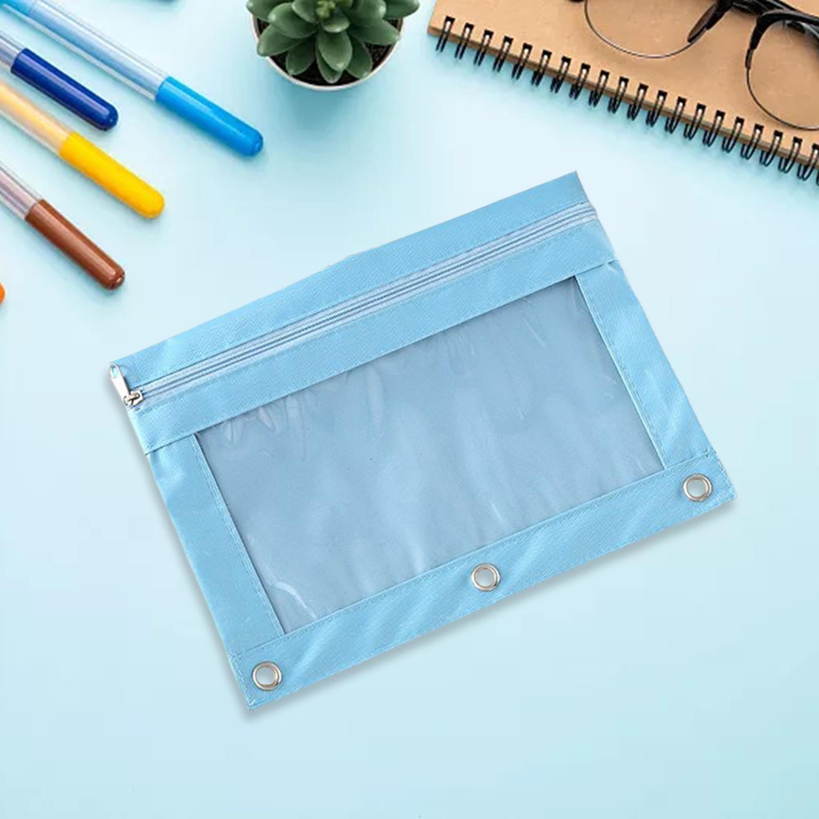 2xPencil Pouch Office Stationery Organizer Pencil Case for Children Teen Gifts Blue
