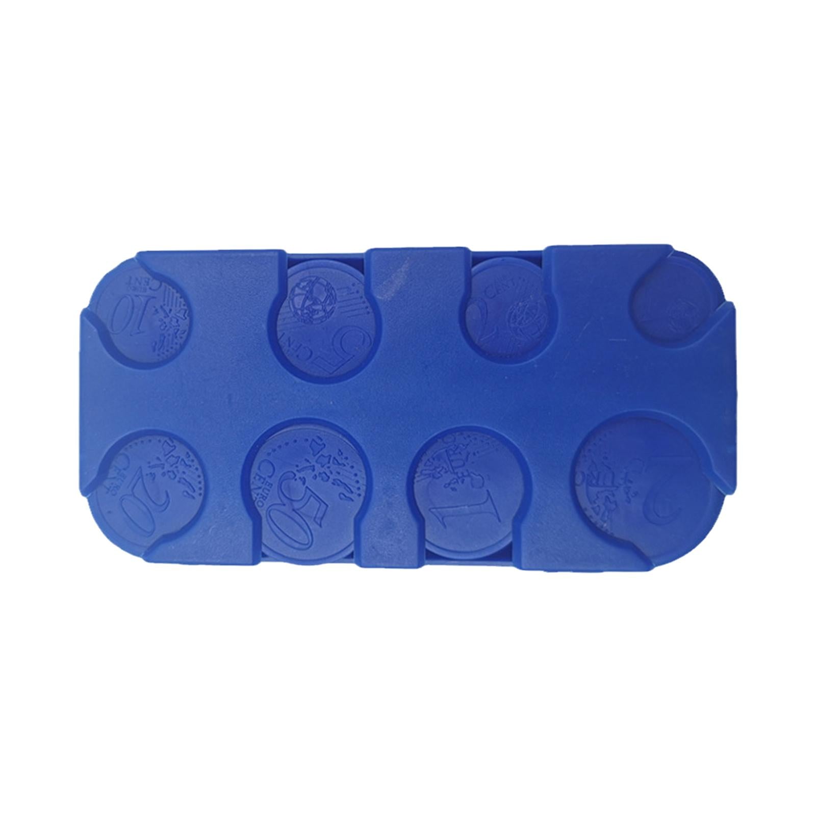 2xCoin Holder Euro Storage Organizer Box Coins Collection Lidded Coin Dispenser blue