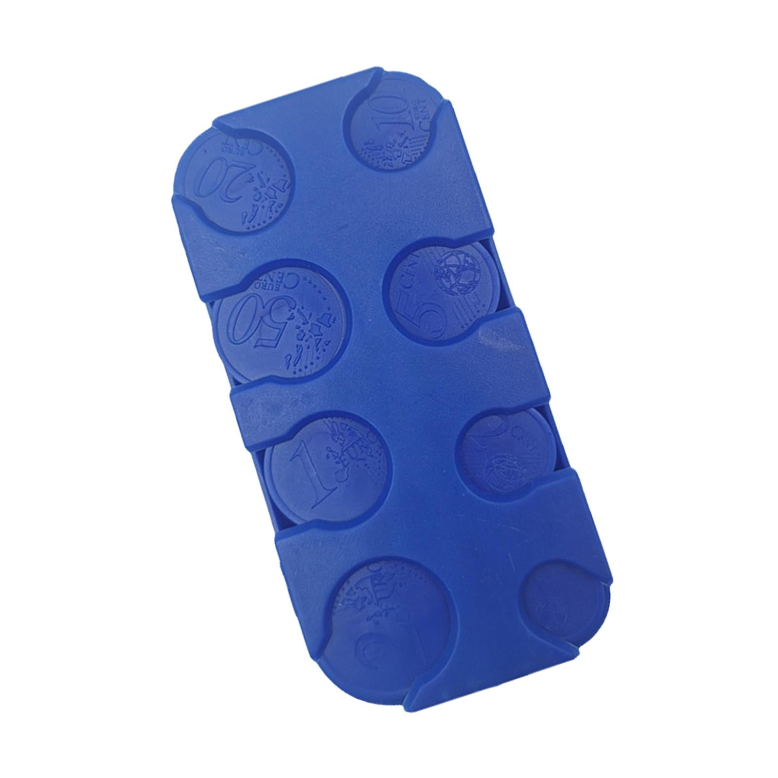 3xCoin Holder Euro Storage Organizer Box Coins Collection Lidded Coin Dispenser blue