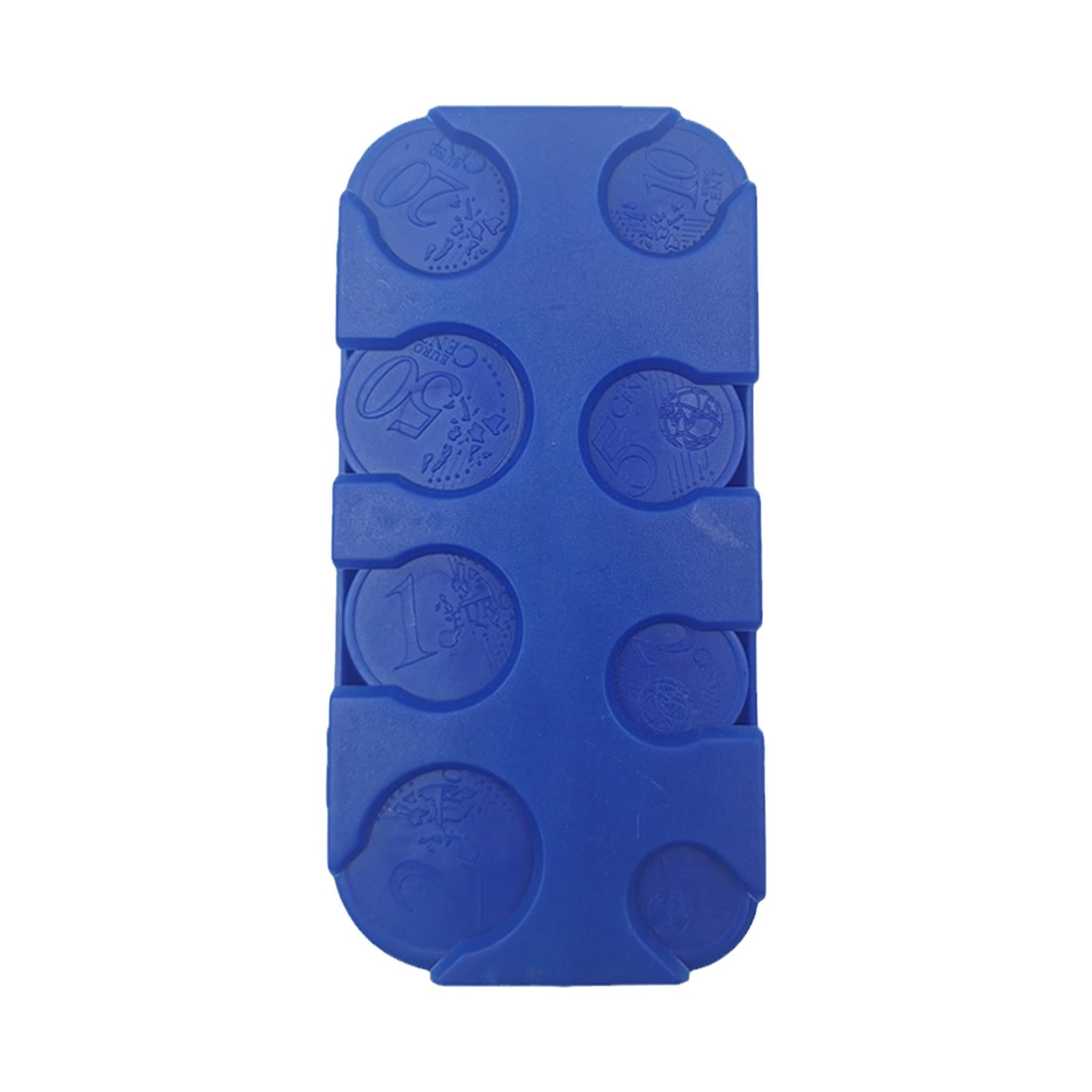 3xCoin Holder Euro Storage Organizer Box Coins Collection Lidded Coin Dispenser blue