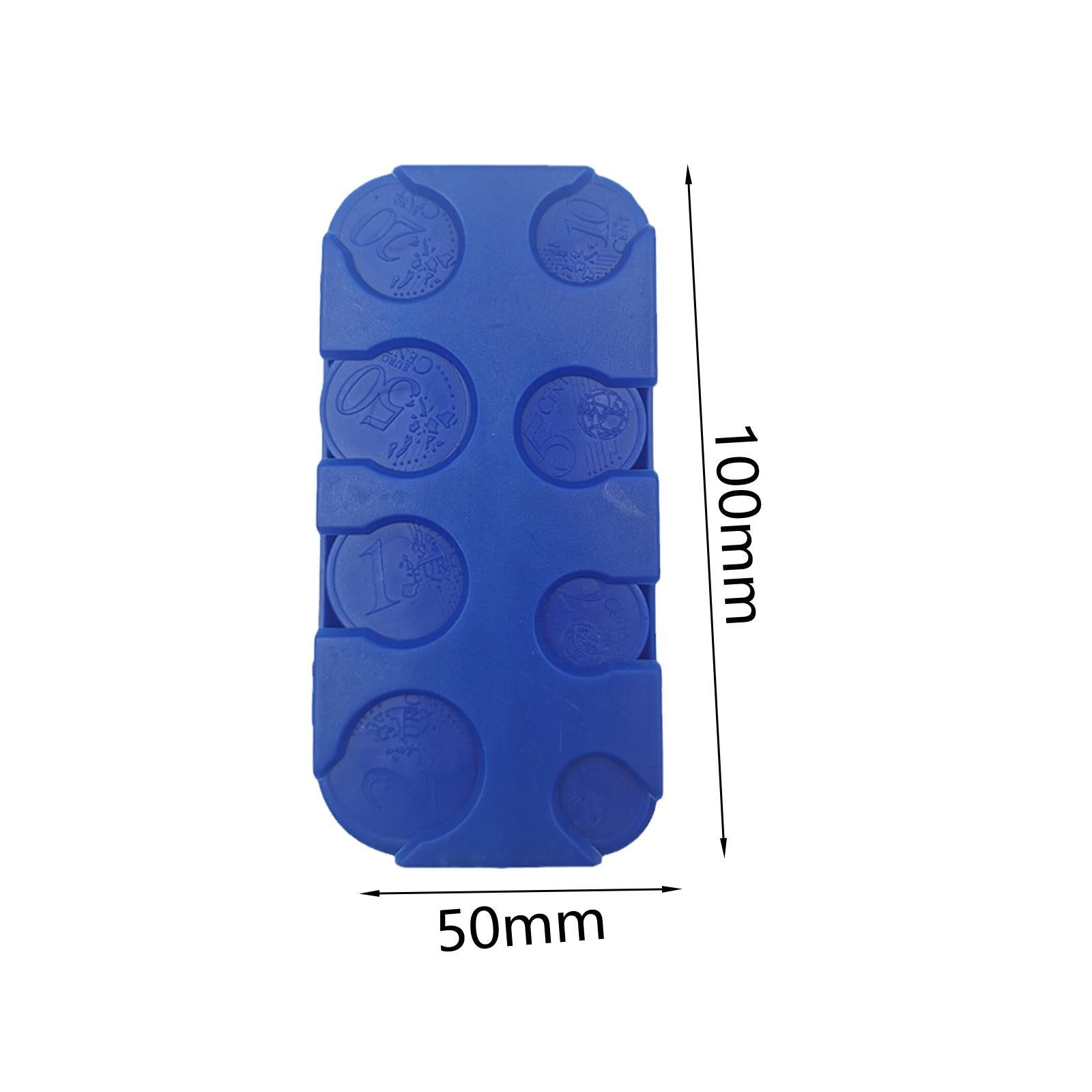 2xCoin Holder Euro Storage Organizer Box Coins Collection Lidded Coin Dispenser blue