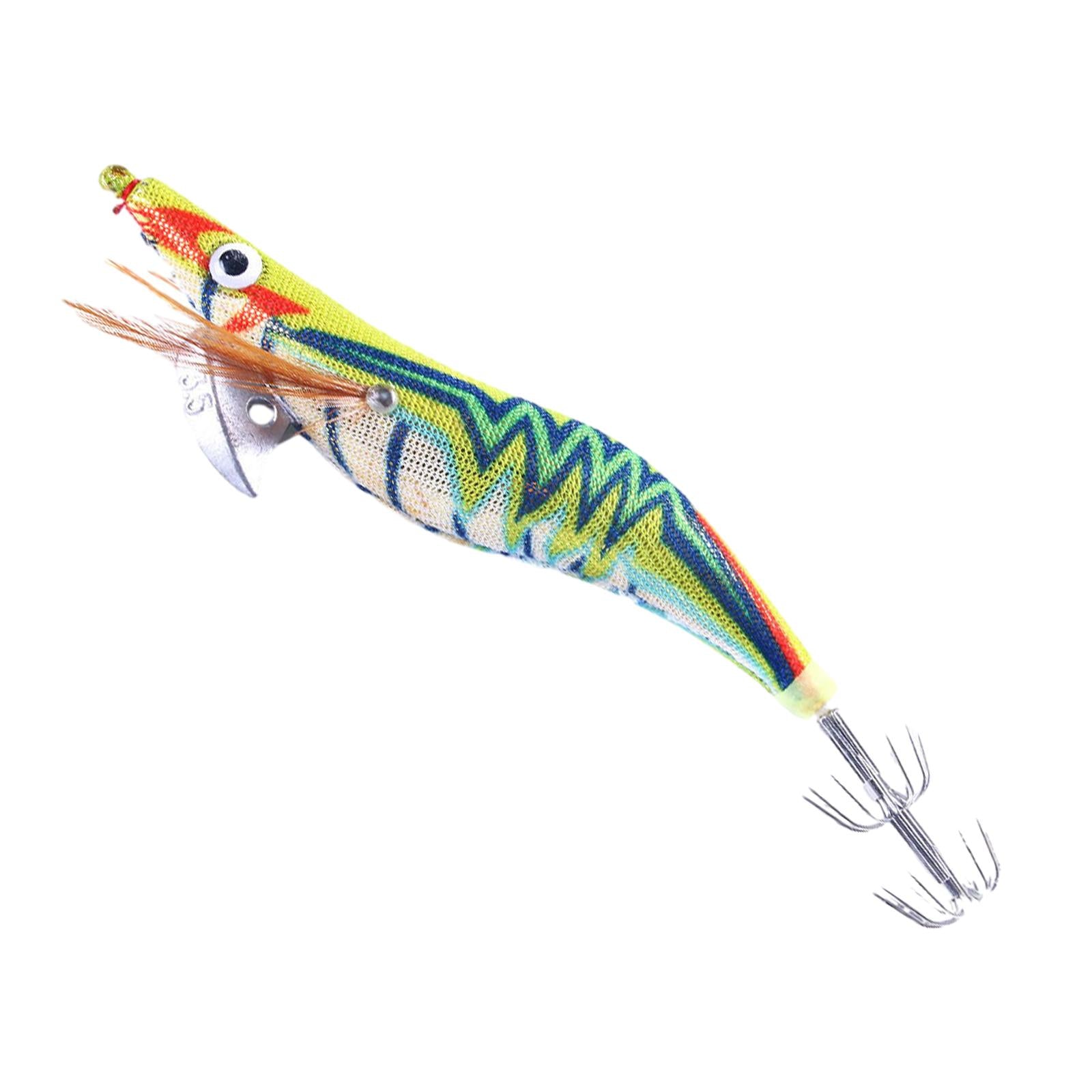 2xLuminous Squid Jig Hooks 14cm Artificial Squid Jig Lures Durable Squid Hooks Yellow and Green