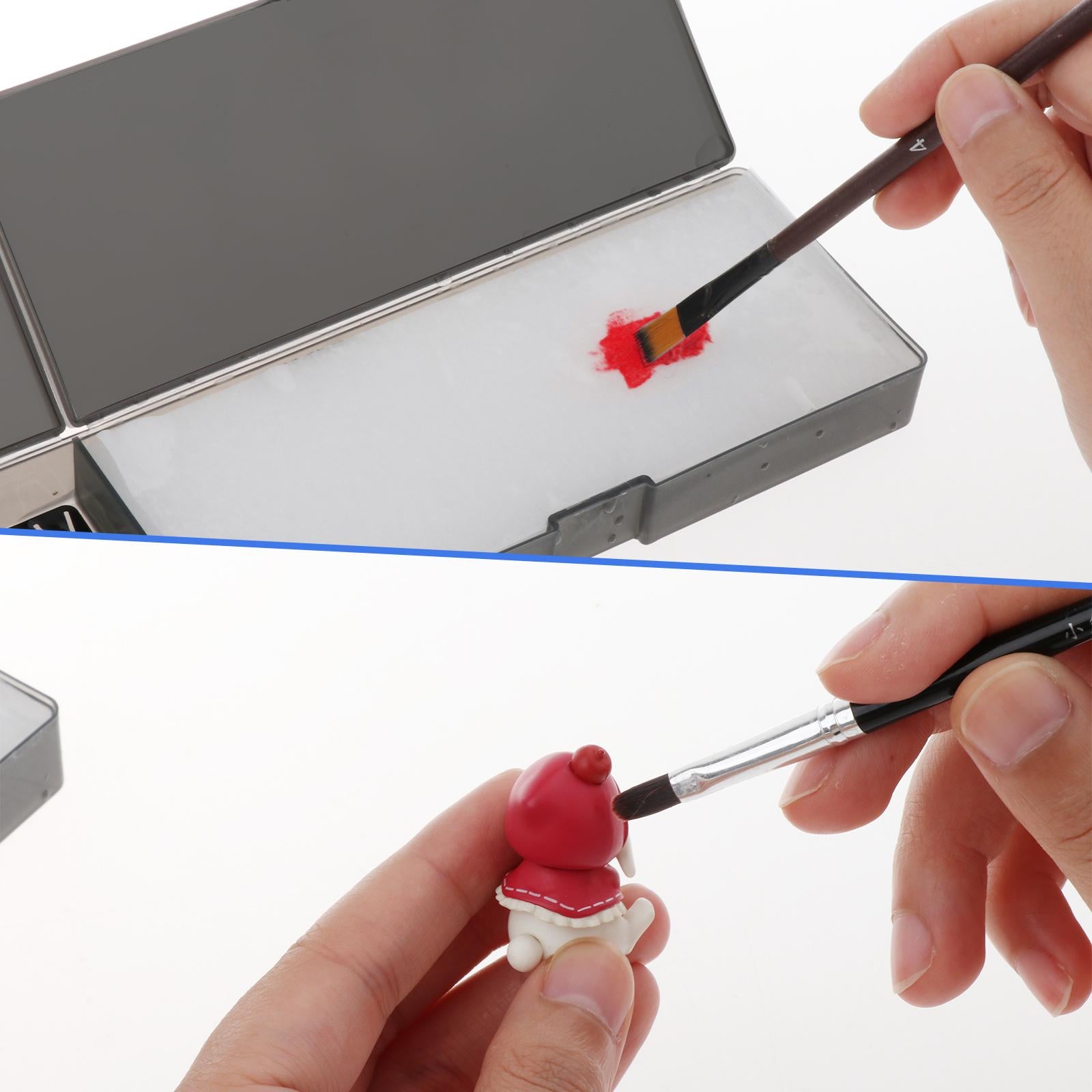 2xWet Palette Keeps Wet Paint Fresh Portable Model Coloring Wet Tray for Paint