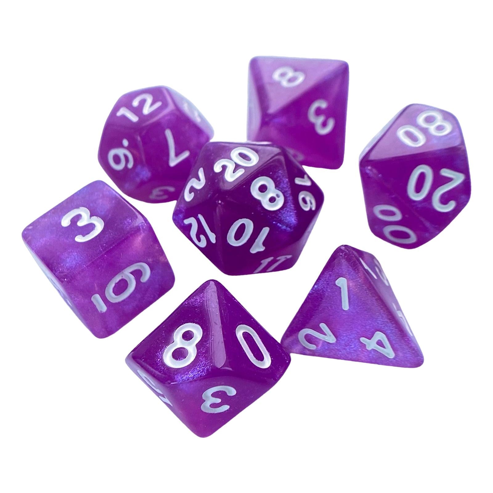 4x7 Pieces Polyhedral Dices Set Game Dices for Party Game Table Game Card Game Violet