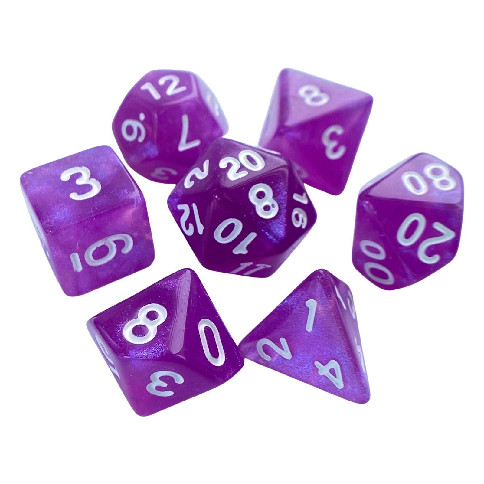 2x7 Pieces Polyhedral Dices Set Game Dices for Party Game Table Game Card Game Violet