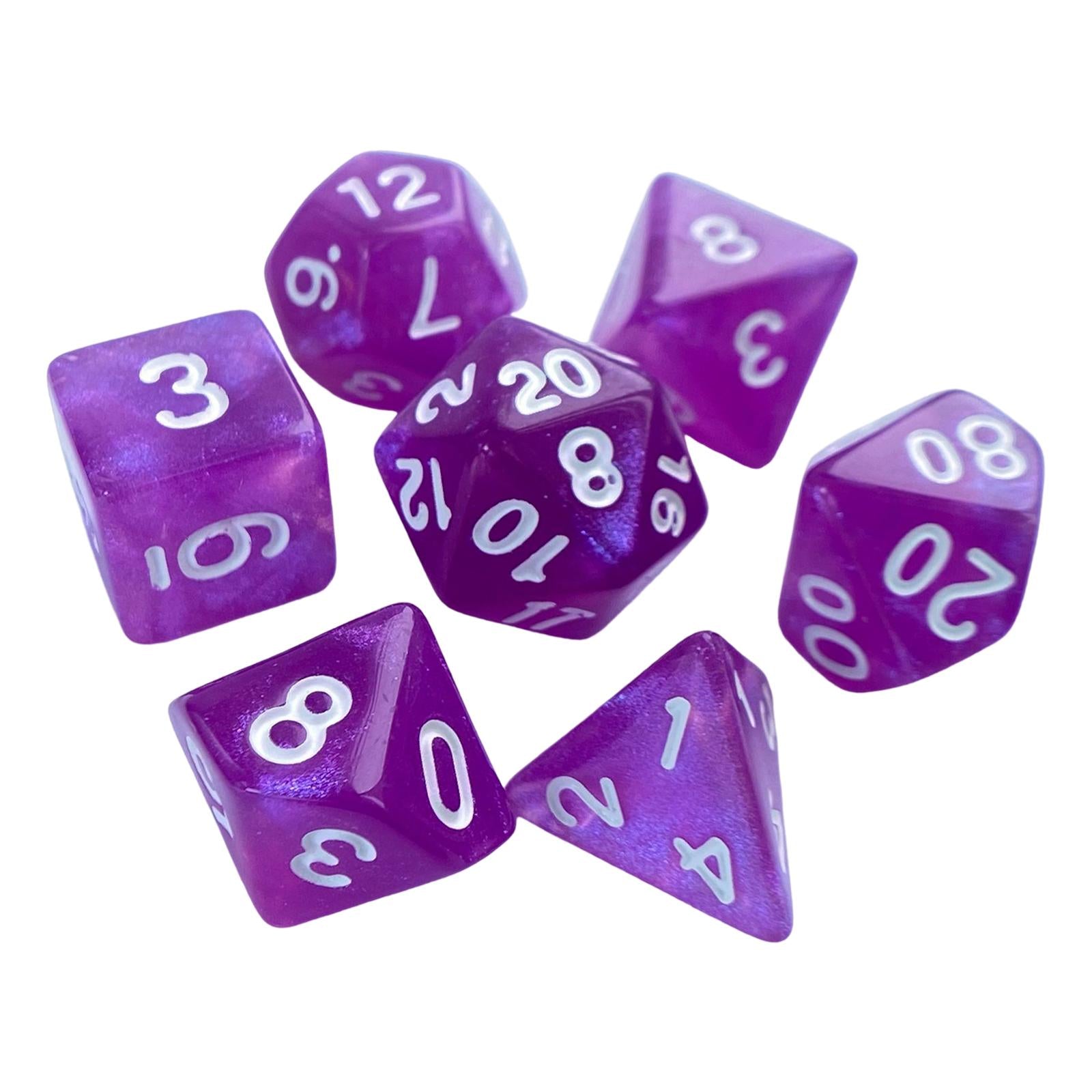 3x7 Pieces Polyhedral Dices Set Game Dices for Party Game Table Game Card Game Violet