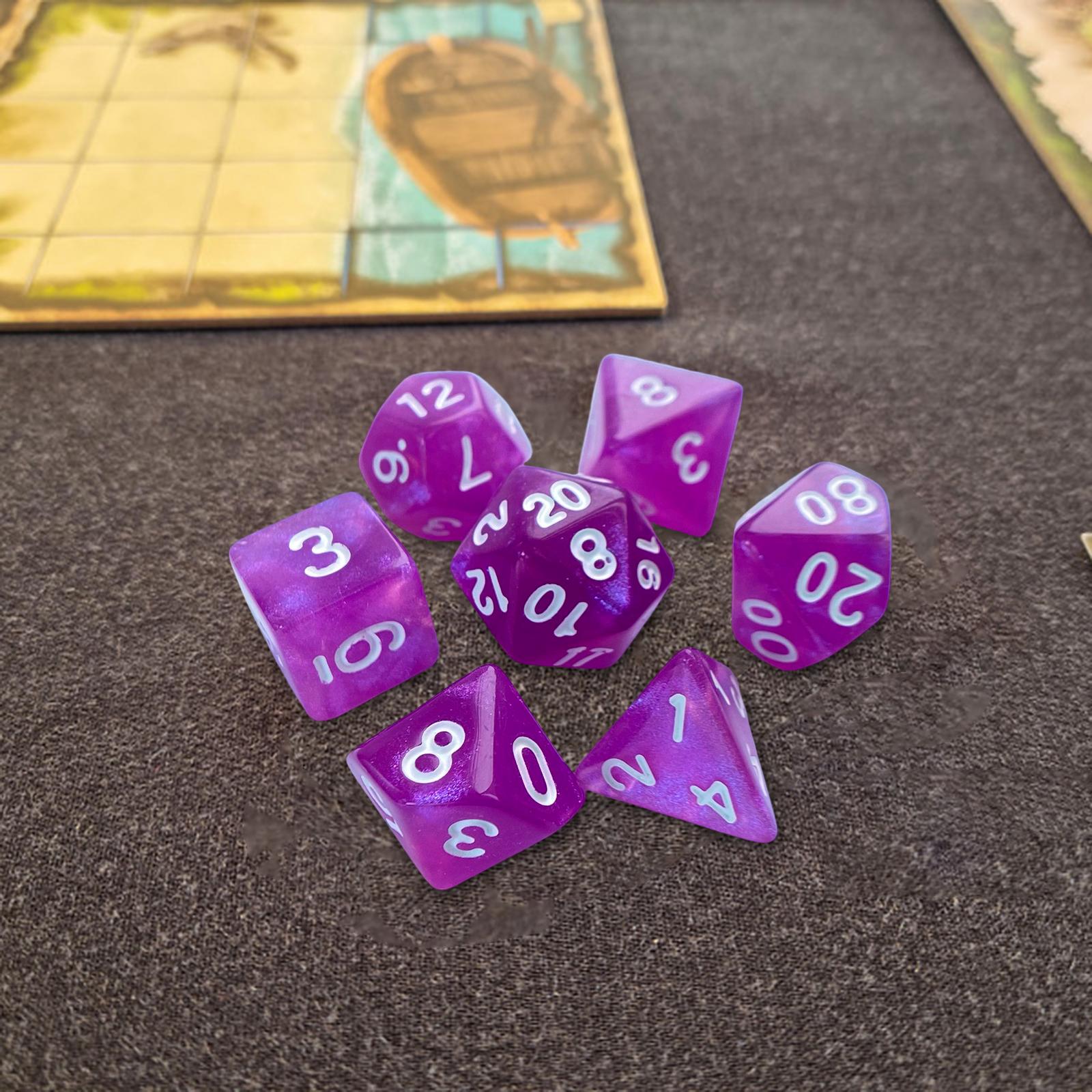 2x7 Pieces Polyhedral Dices Set Game Dices for Party Game Table Game Card Game Violet