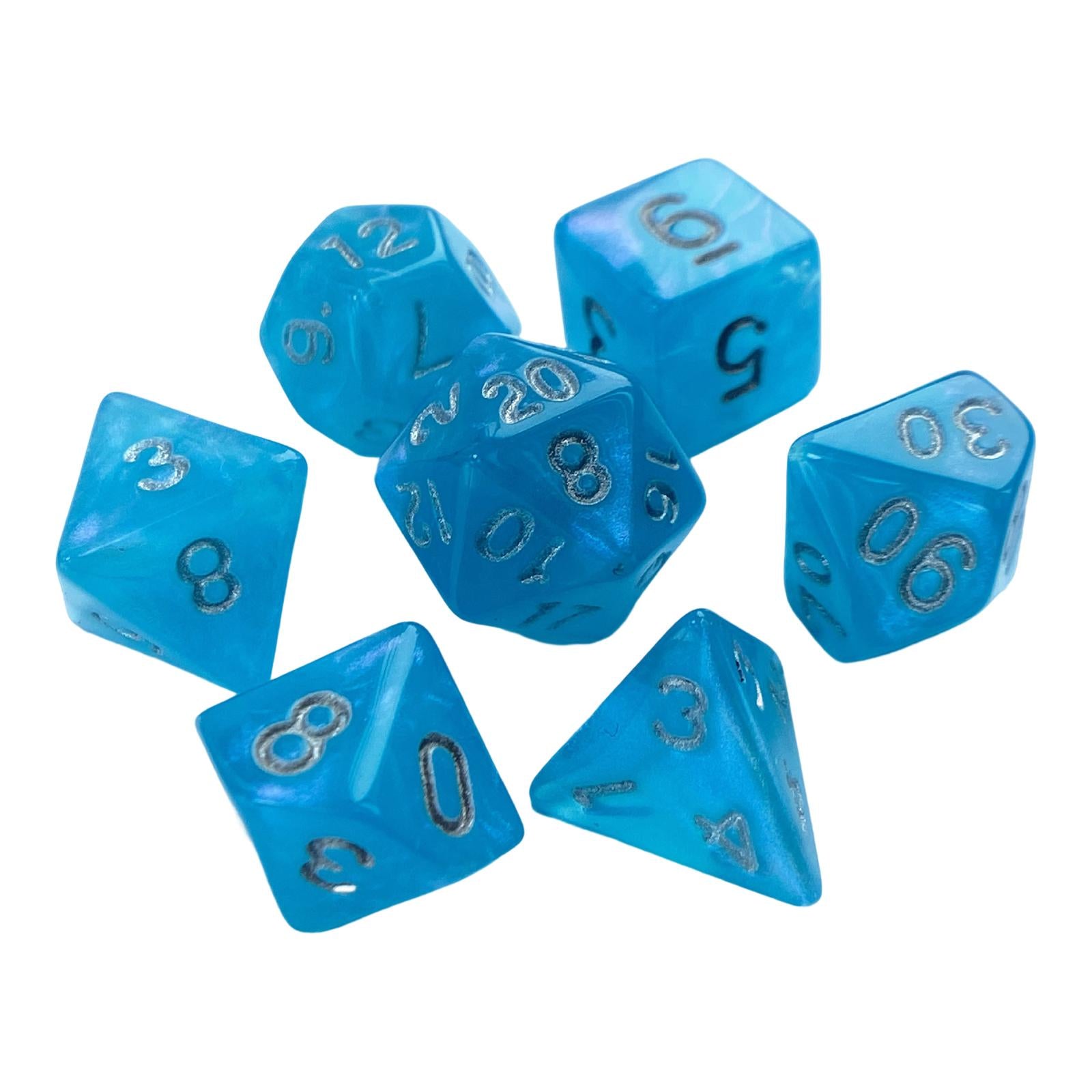 2x7 Pieces Polyhedral Dices Set Game Dices for Party Game Table Game Card Game Light Blue