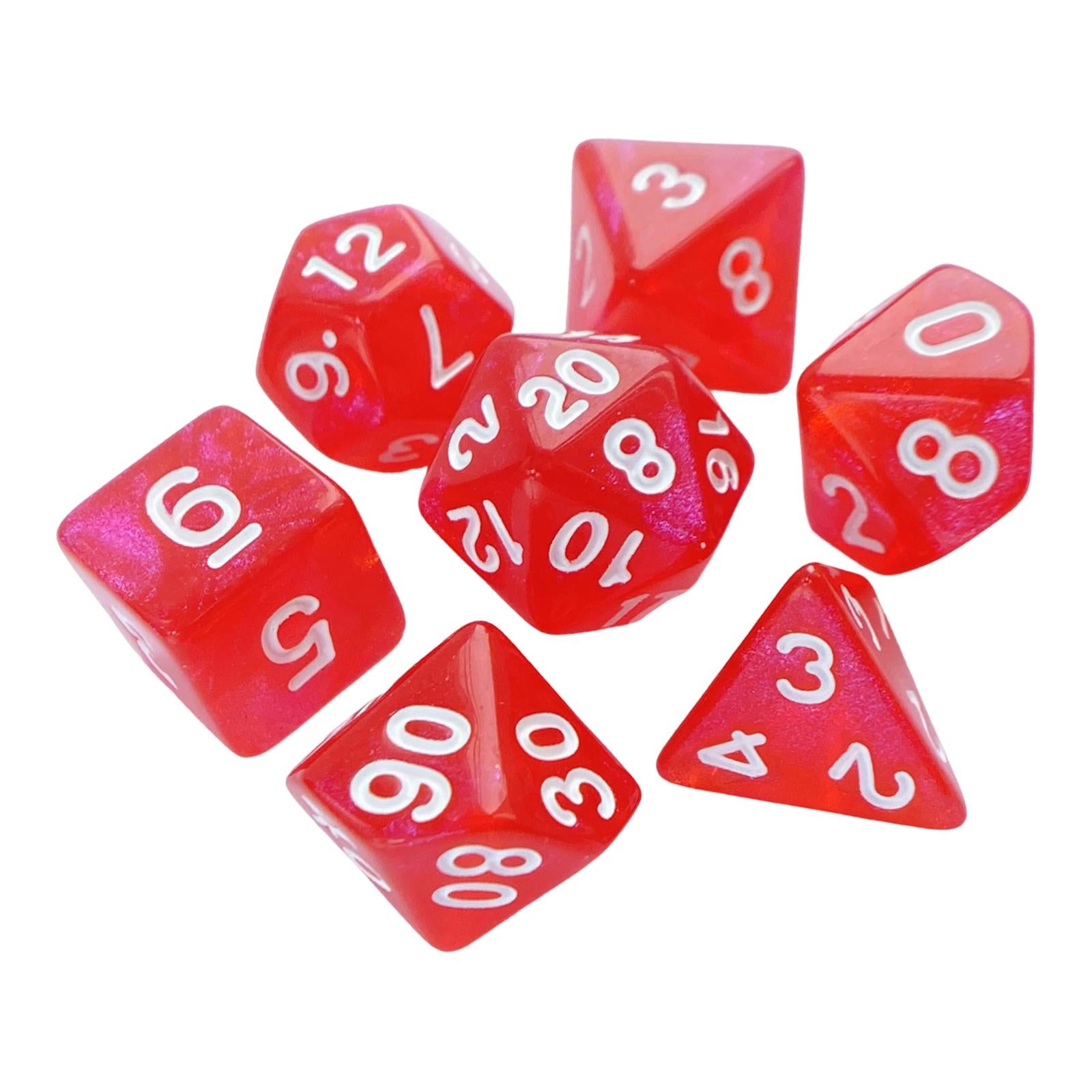 2x7 Pieces Polyhedral Dices Set Game Dices for Party Game Table Game Card Game Red