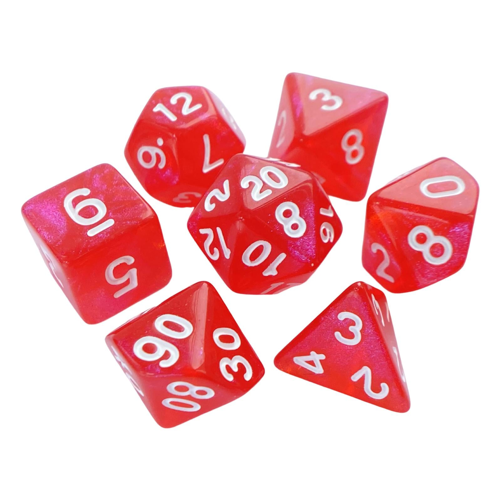3x7 Pieces Polyhedral Dices Set Game Dices for Party Game Table Game Card Game Red