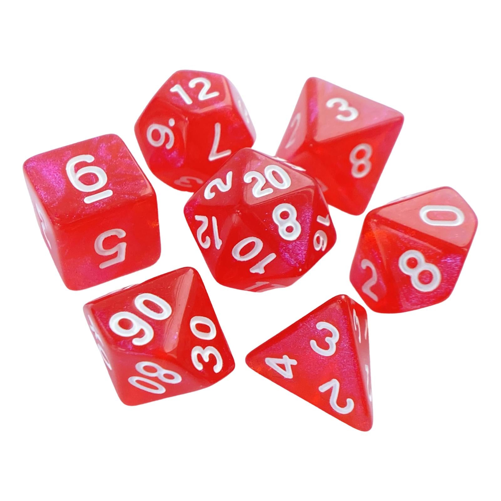 2x7 Pieces Polyhedral Dices Set Game Dices for Party Game Table Game Card Game Red
