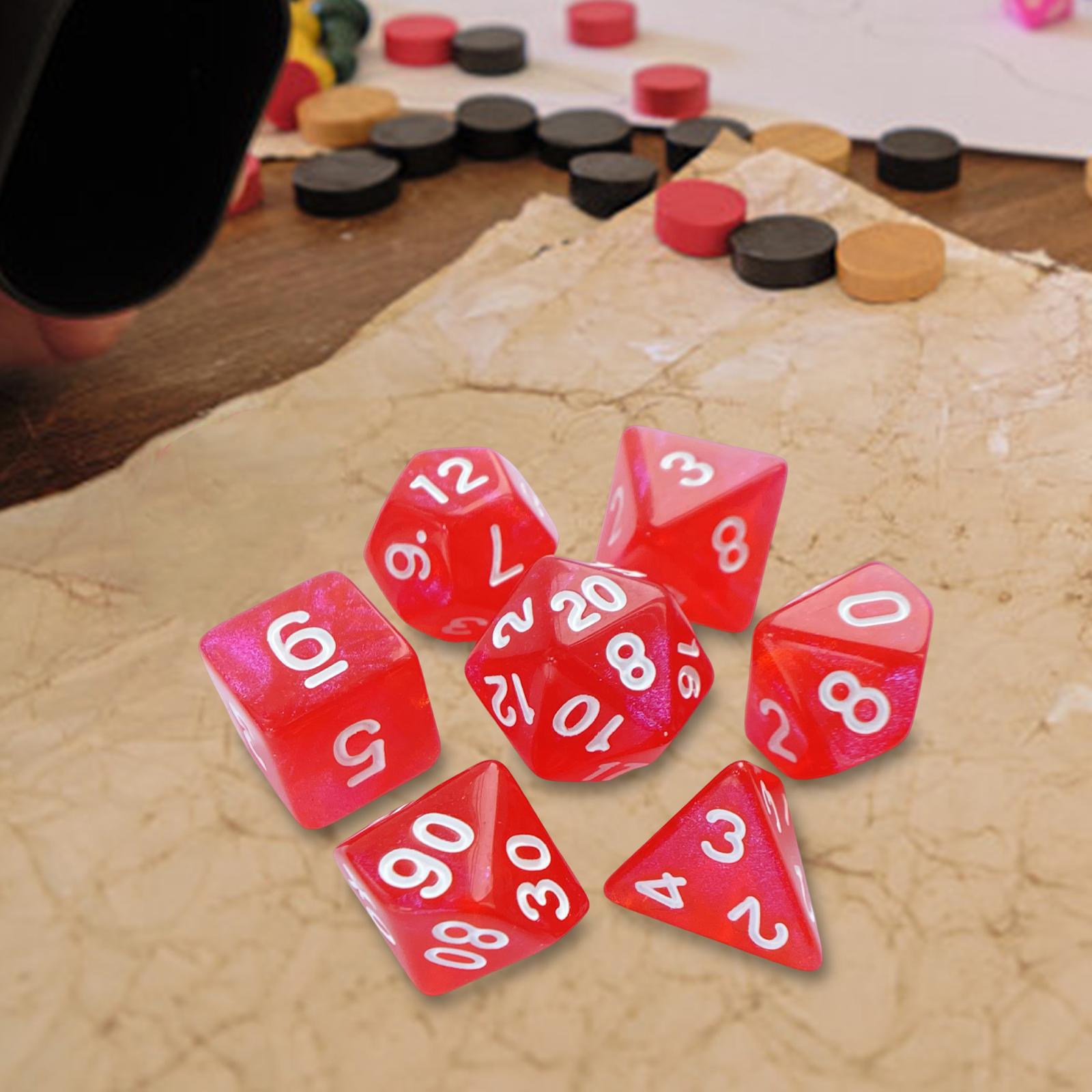 2x7 Pieces Polyhedral Dices Set Game Dices for Party Game Table Game Card Game Red