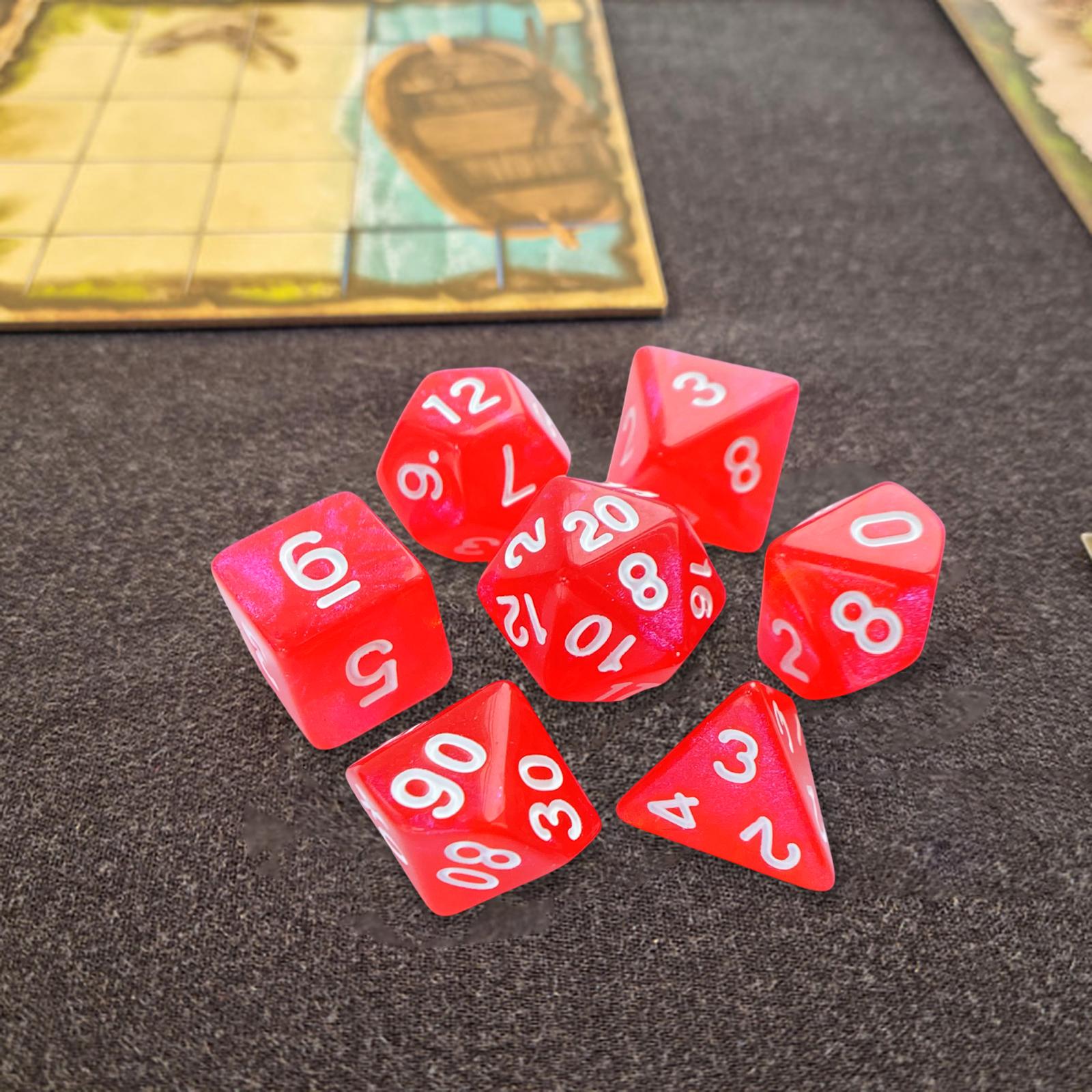 4x7 Pieces Polyhedral Dices Set Game Dices for Party Game Table Game Card Game Red