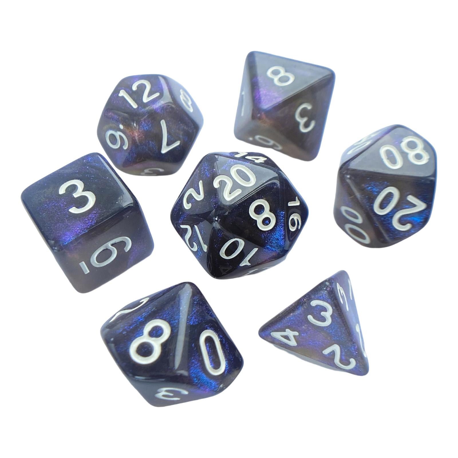 3x7 Pieces Polyhedral Dices Set Game Dices for Party Game Table Game Card Game Black and Blue