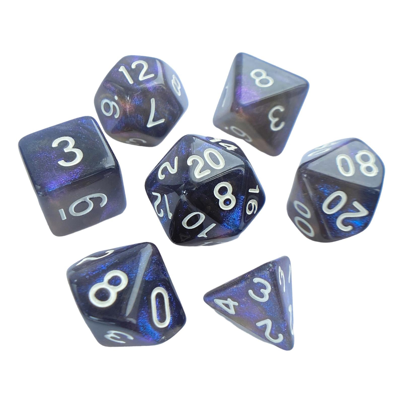 3x7 Pieces Polyhedral Dices Set Game Dices for Party Game Table Game Card Game Black and Blue