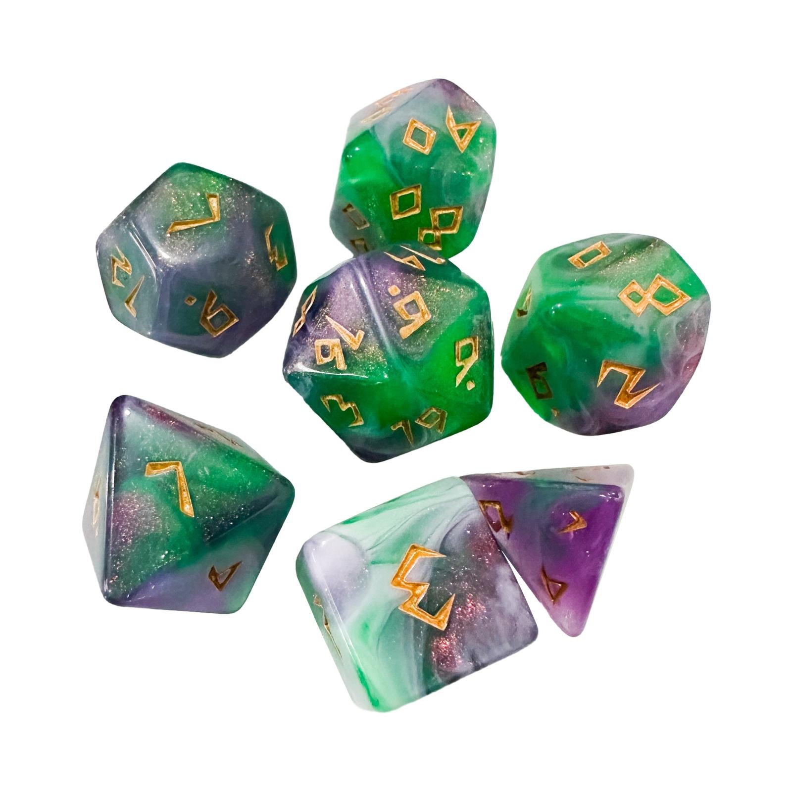 2x7Pcs Polyhedral Dice D4 D6 D8 D10 D12 D20 for Party Favors Role Playing Gift Style B