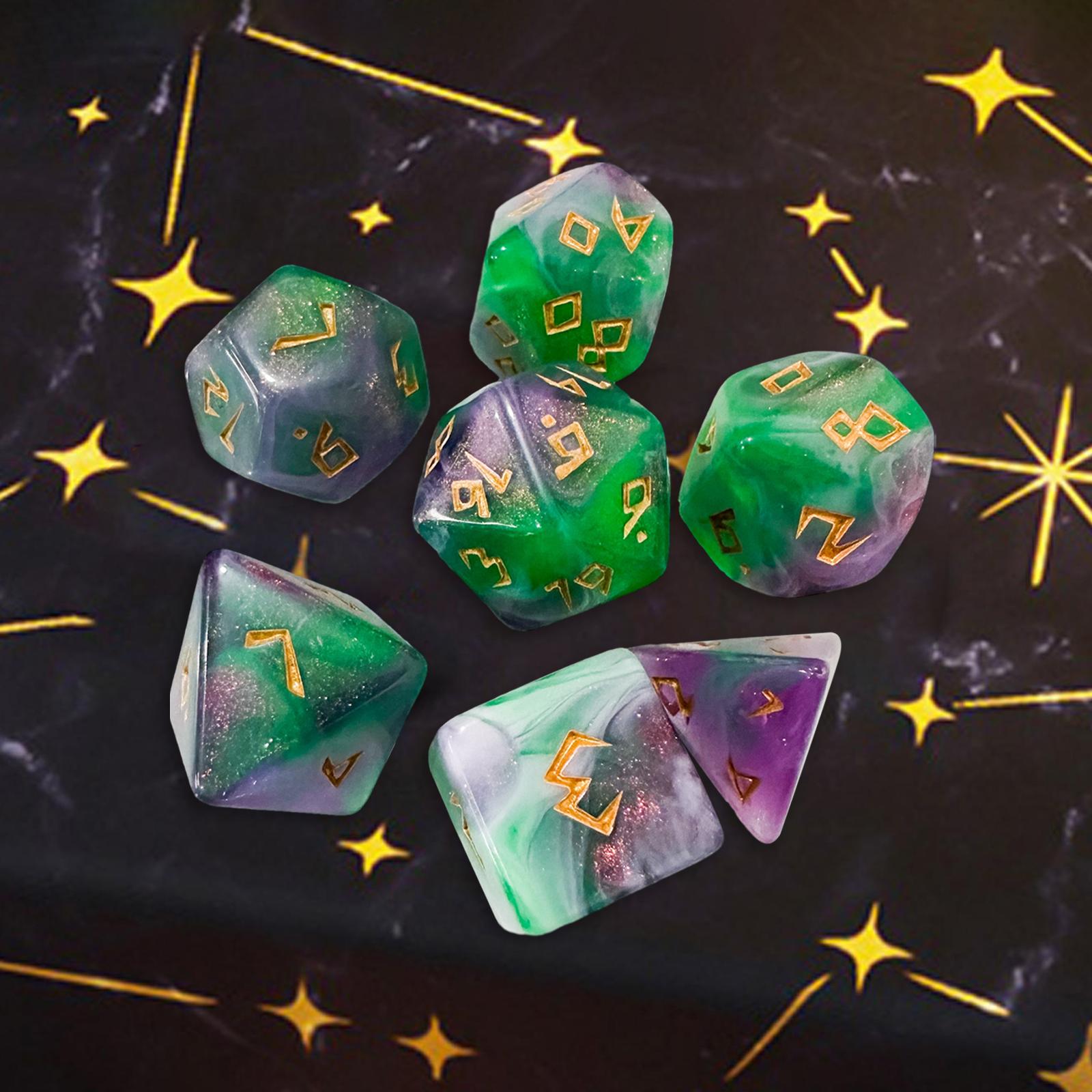 2x7Pcs Polyhedral Dice D4 D6 D8 D10 D12 D20 for Party Favors Role Playing Gift Style B