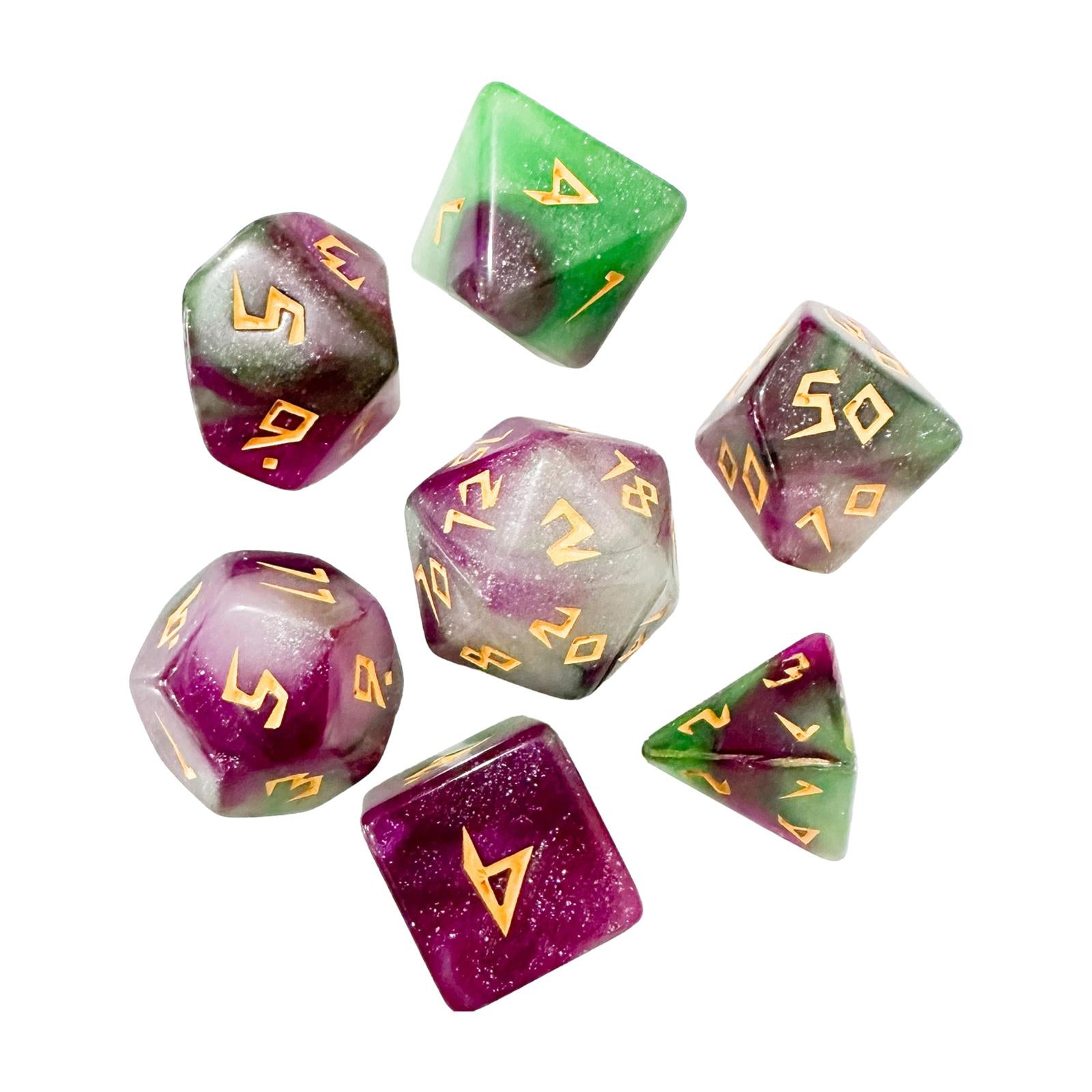 3x7Pcs Polyhedral Dice D4 D6 D8 D10 D12 D20 for Party Favors Role Playing Gift Style E