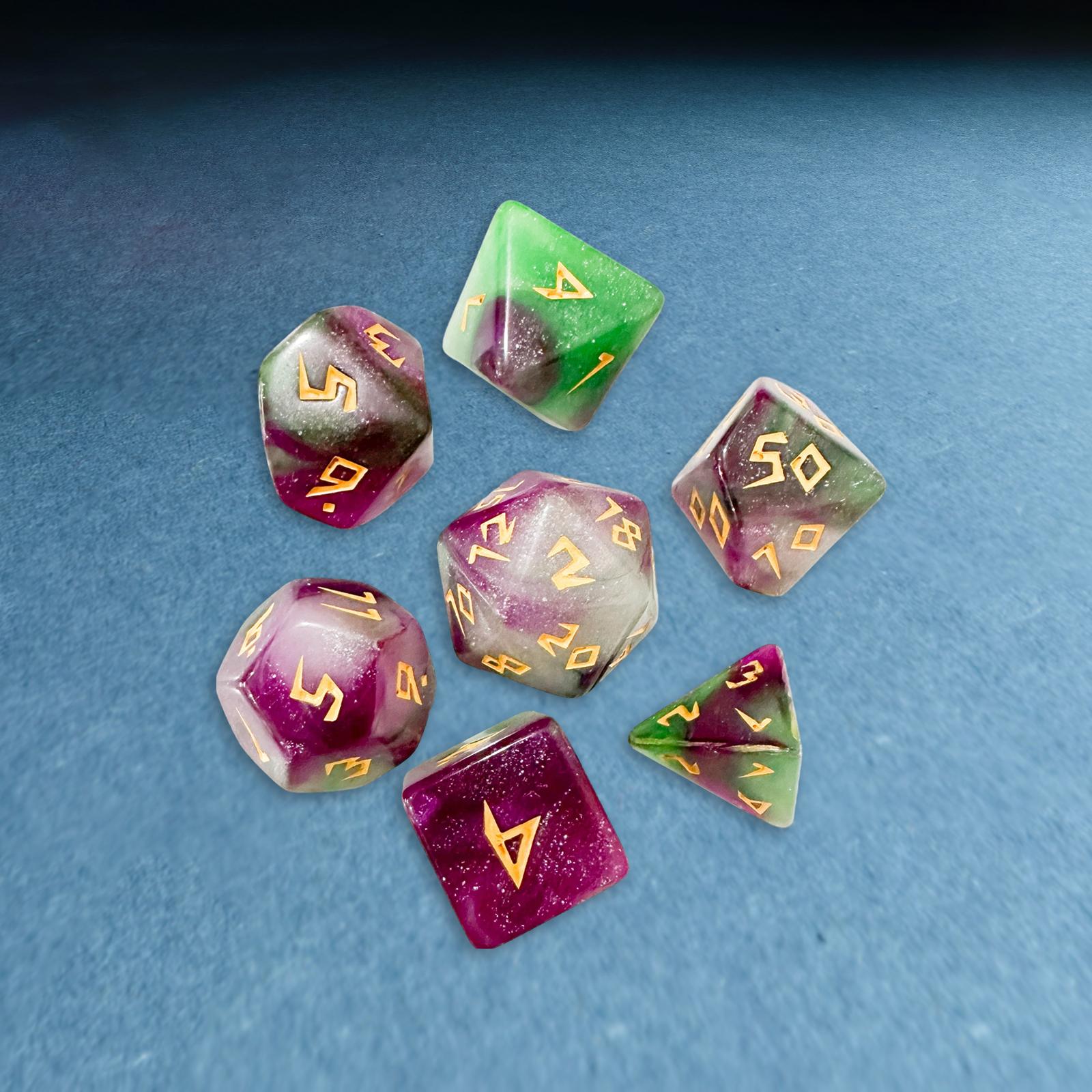 3x7Pcs Polyhedral Dice D4 D6 D8 D10 D12 D20 for Party Favors Role Playing Gift Style E