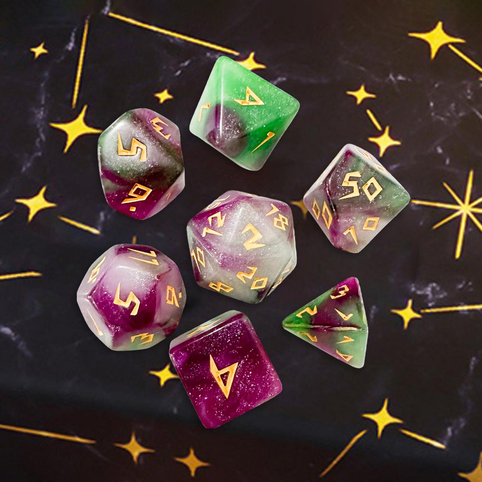 3x7Pcs Polyhedral Dice D4 D6 D8 D10 D12 D20 for Party Favors Role Playing Gift Style E