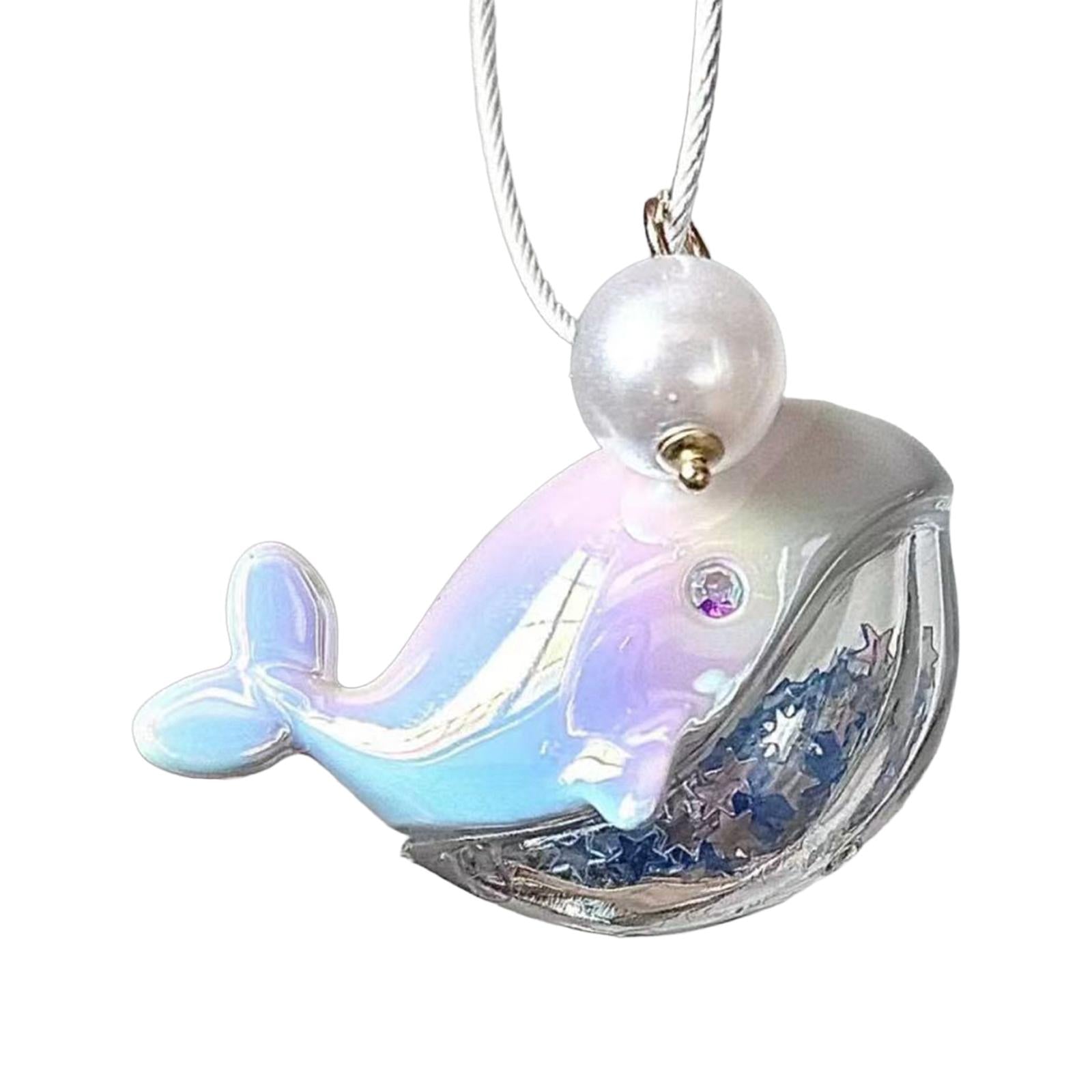 2xCompact Whale Keychain Funny Portable Keyring Bag Pendant for Tote Car Handbag