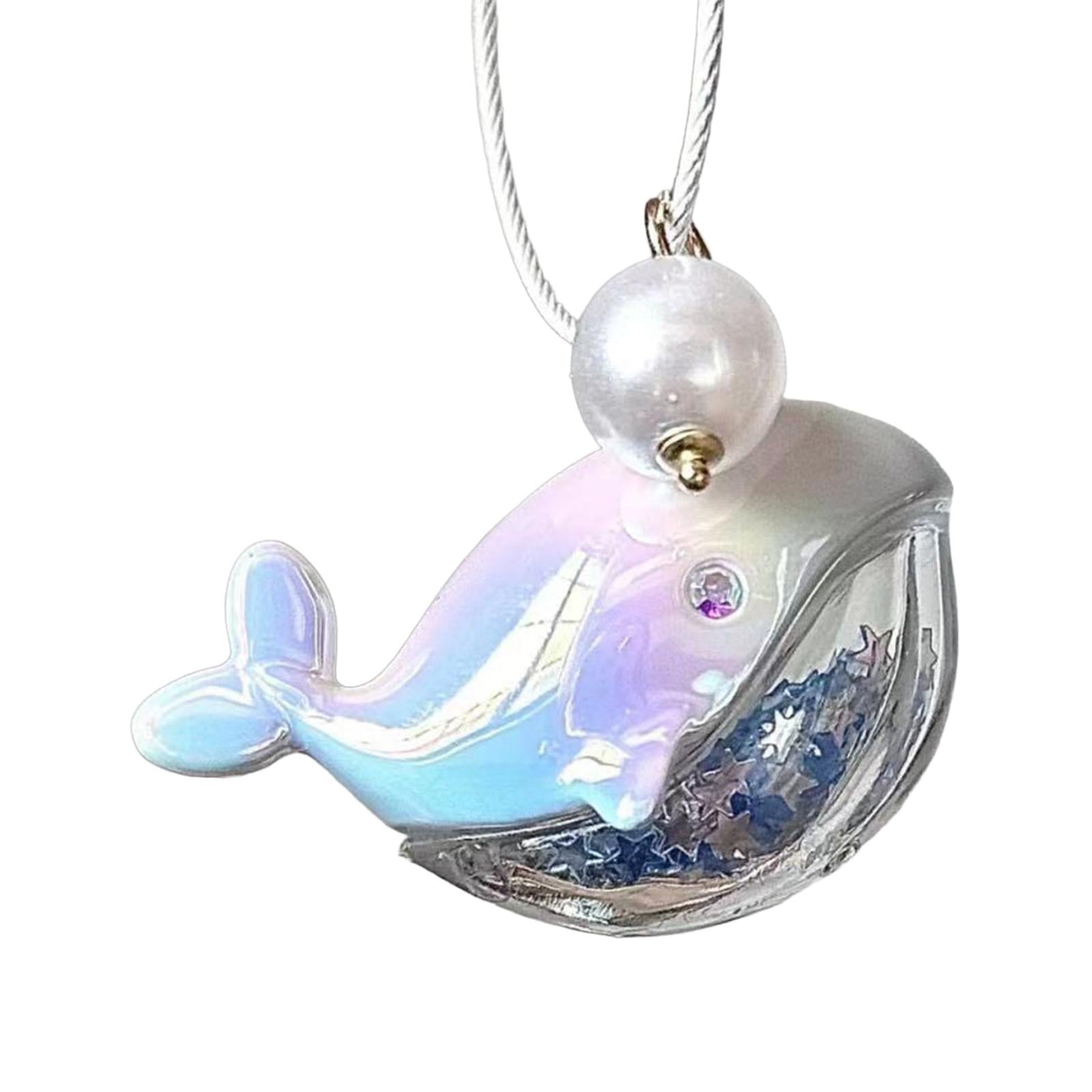 2xCompact Whale Keychain Funny Portable Keyring Bag Pendant for Tote Car Handbag
