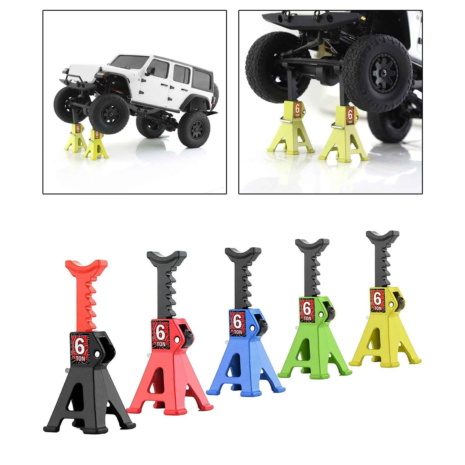 6 Ton Scale Jack Stand Durable Simulation Lifting Jack for 1:12 1:28 Crawler black