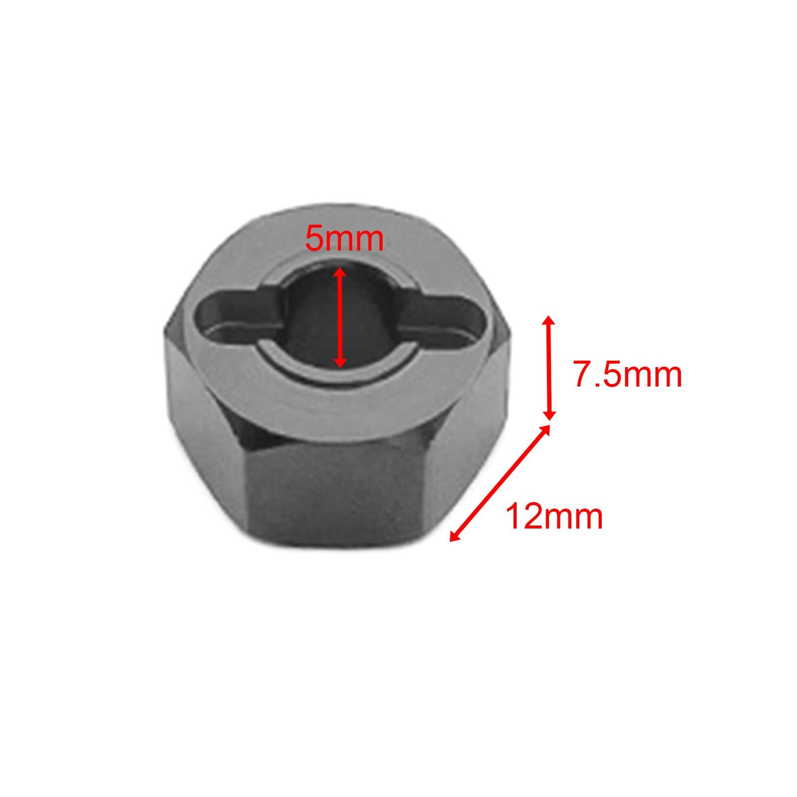4x4x 1:16 Scale RC Car Hex Wheel Hubs 12mm Replace Parts for 16207 16208 16210 Titanium
