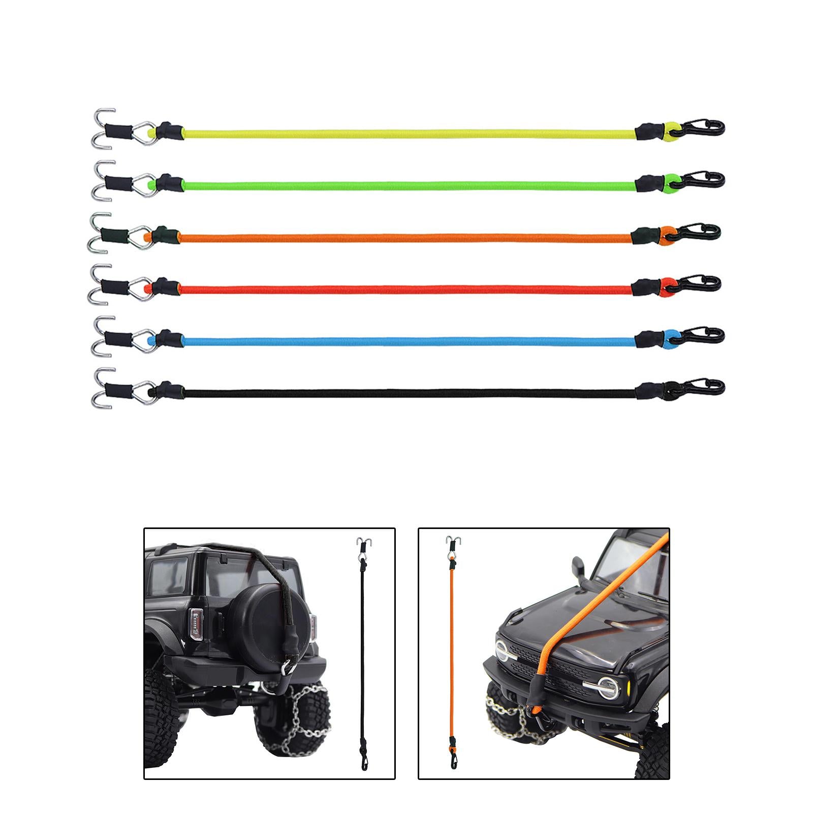 3xRC Crawler Winch Strap 1/24 1/18 Scale RC Crawler Rope for RC Crawler Black
