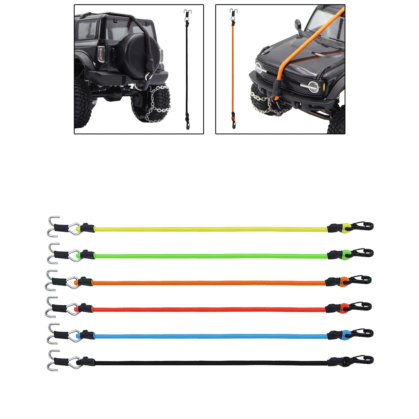 3xRC Crawler Winch Strap 1/24 1/18 Scale RC Crawler Rope for RC Crawler Black