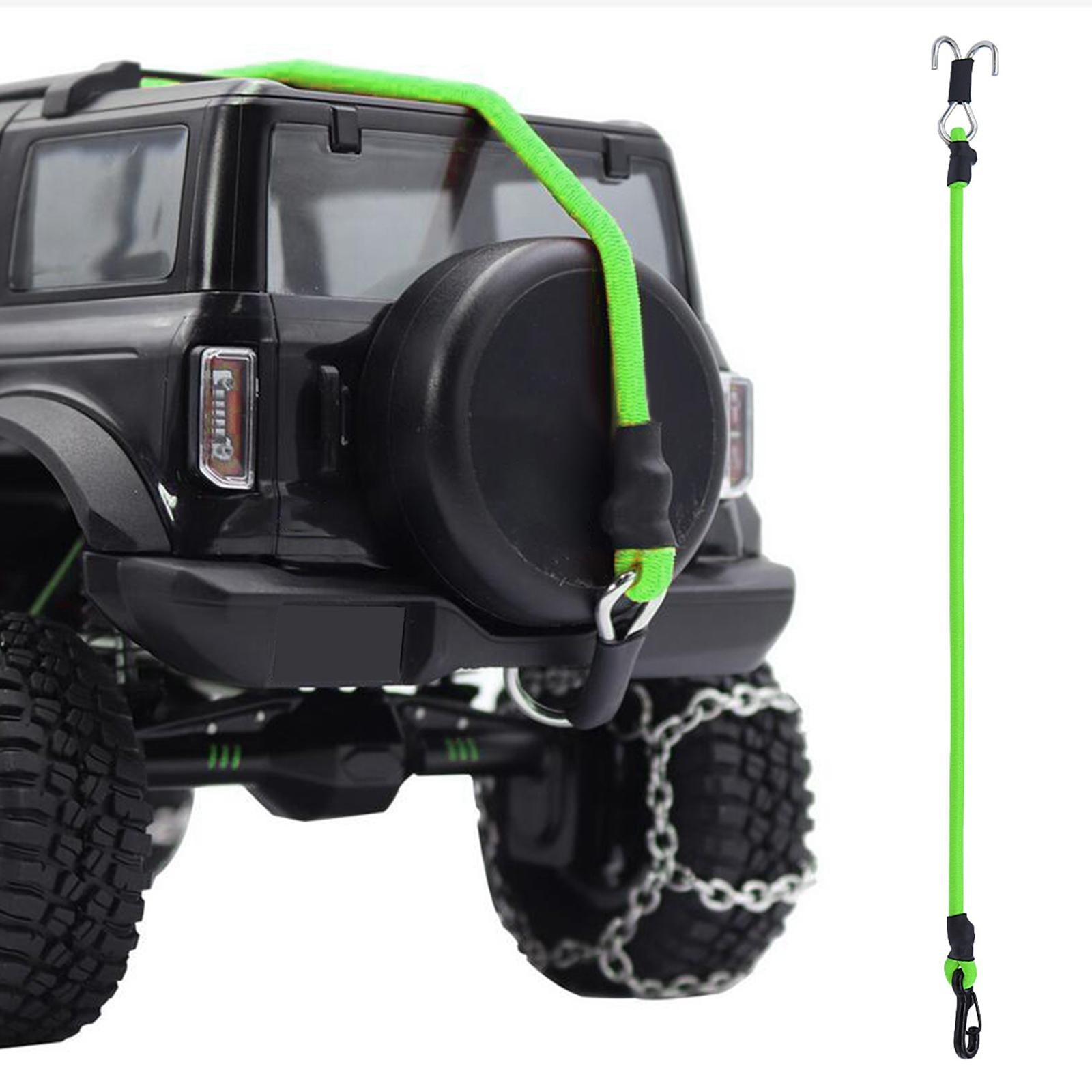 2xRC Crawler Winch Strap 1/24 1/18 Scale RC Crawler Rope for RC Crawler Green