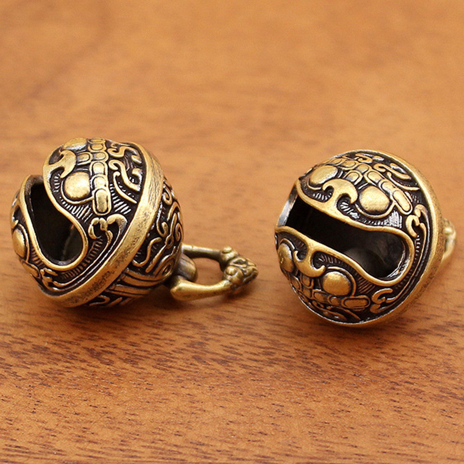 2xBrass Bell Pendant Keychains Hanging Car Keychains for Indoor Halloween Door