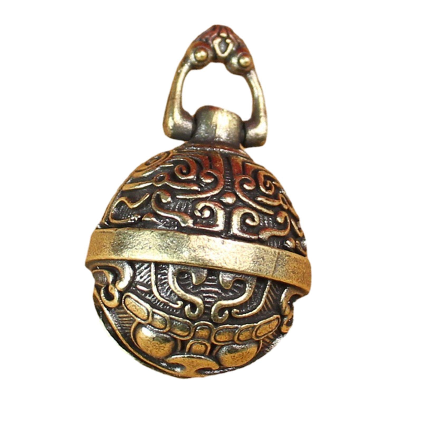 3xBrass Bell Pendant Keychains Hanging Car Keychains for Indoor Halloween Door