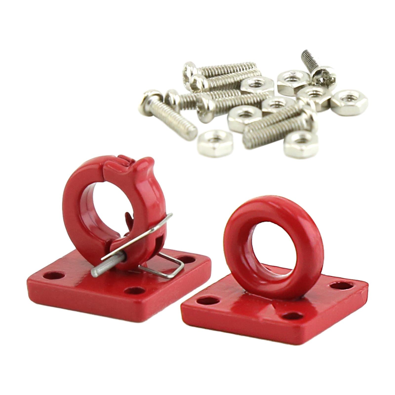 4x2x 1/10 RC Crawler Trailer Towing Buckle Accessories Universal Red Tow Hooks