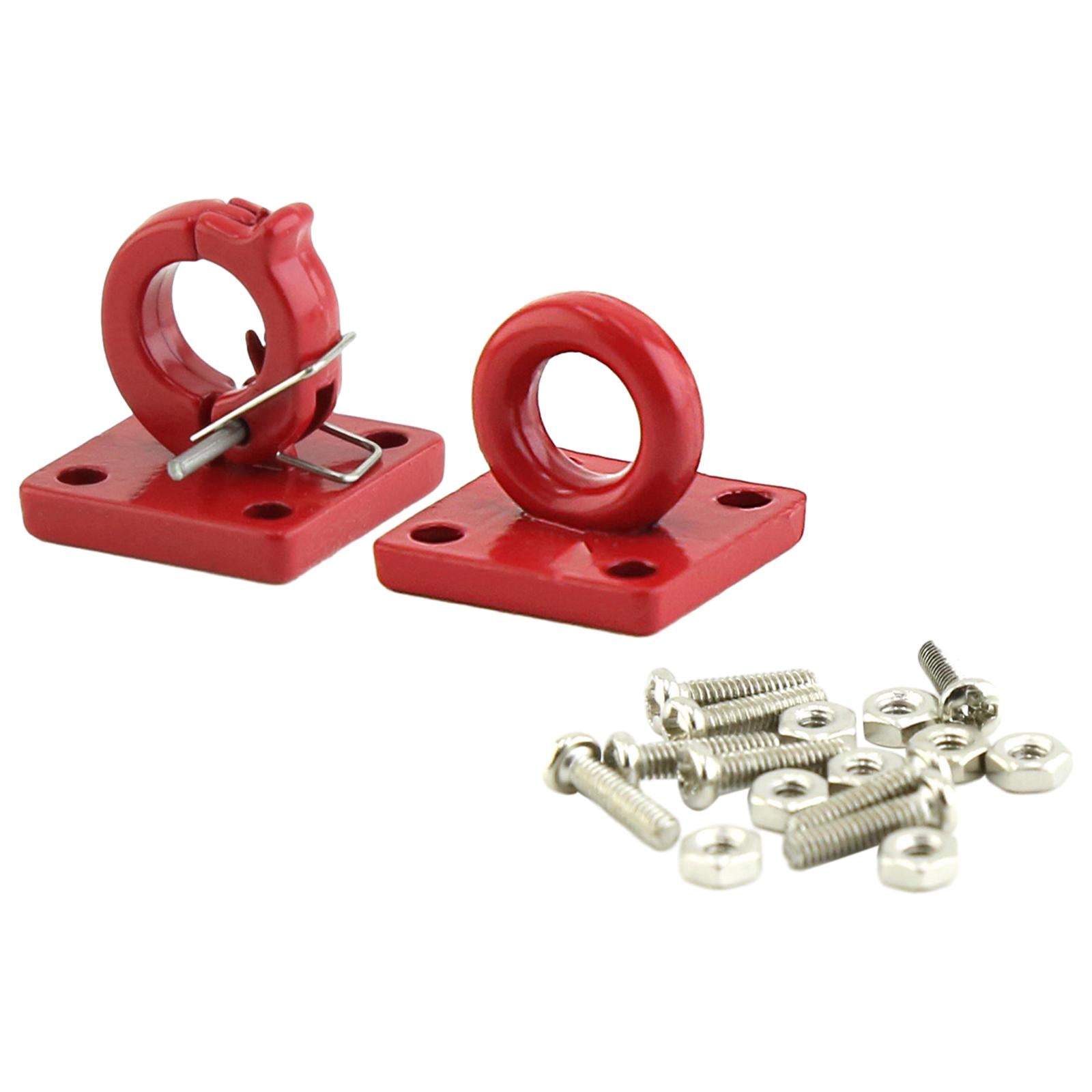 2x2x 1/10 RC Crawler Trailer Towing Buckle Accessories Universal Red Tow Hooks