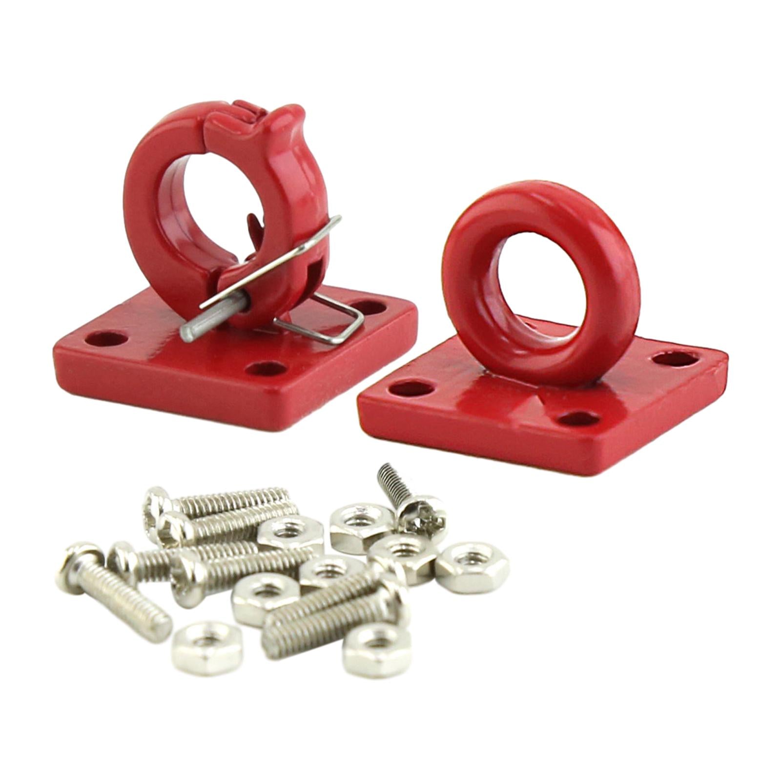 2x2x 1/10 RC Crawler Trailer Towing Buckle Accessories Universal Red Tow Hooks