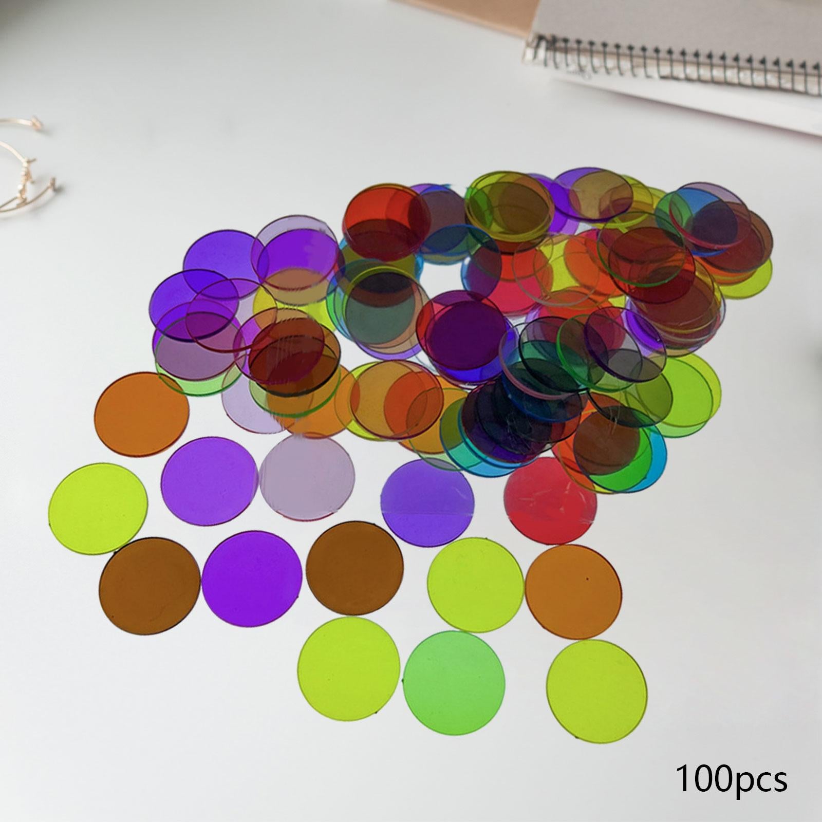 2x100x Math Counters for Kids Bingo Counting Chips for Classroom Office Lodges 19mm clear