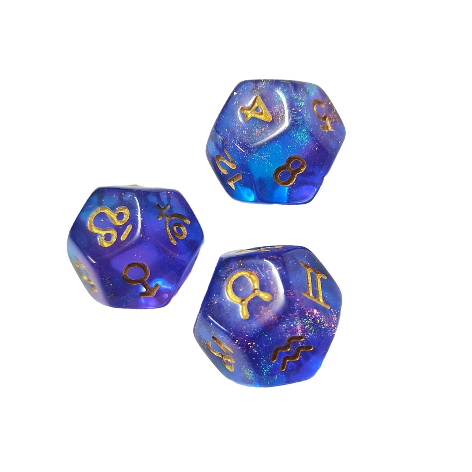 2x3 Pieces D12 Polyhedral Dice Astrology Dices for Card Game Role Playing Game Style G