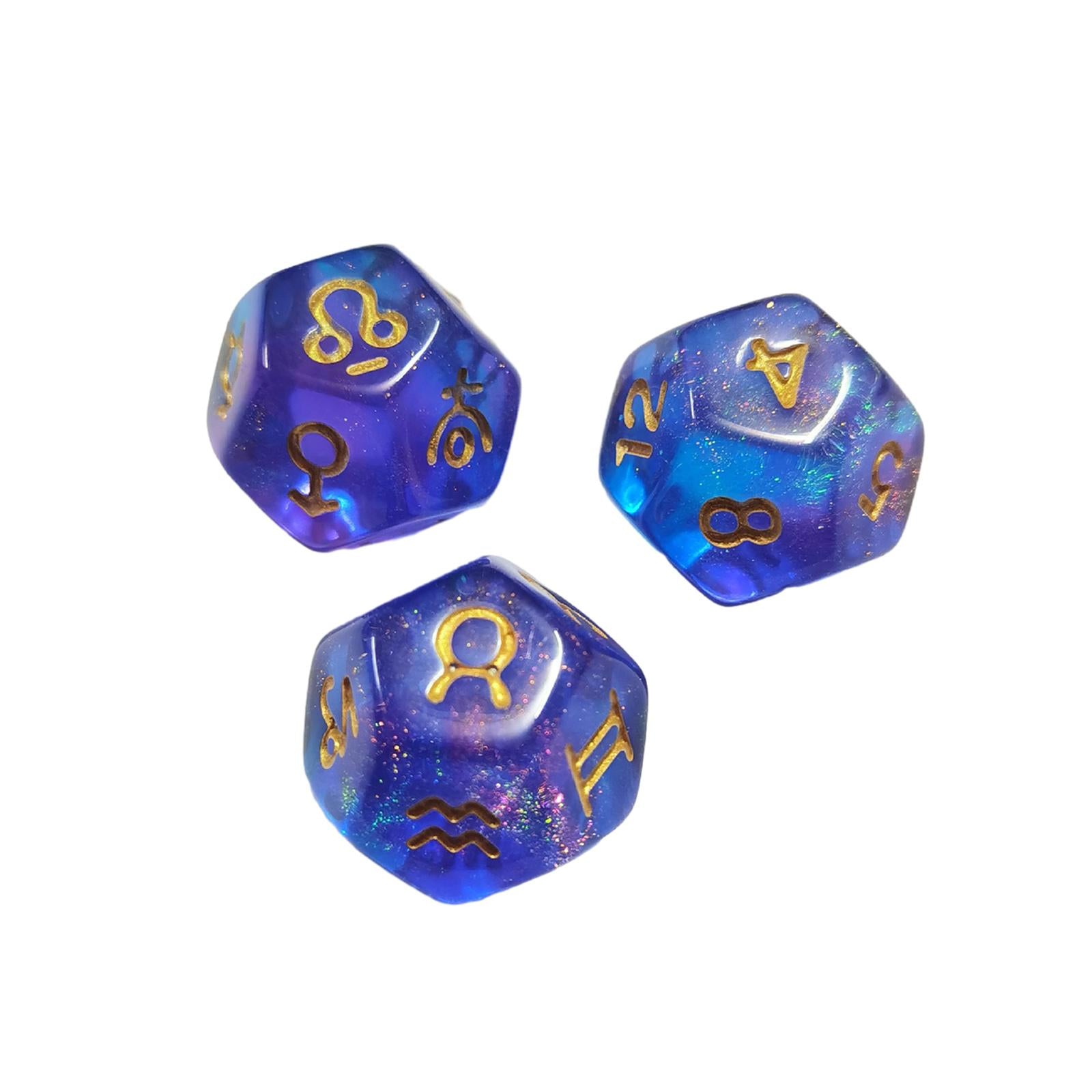 3x3 Pieces D12 Polyhedral Dice Astrology Dices for Card Game Role Playing Game Style G