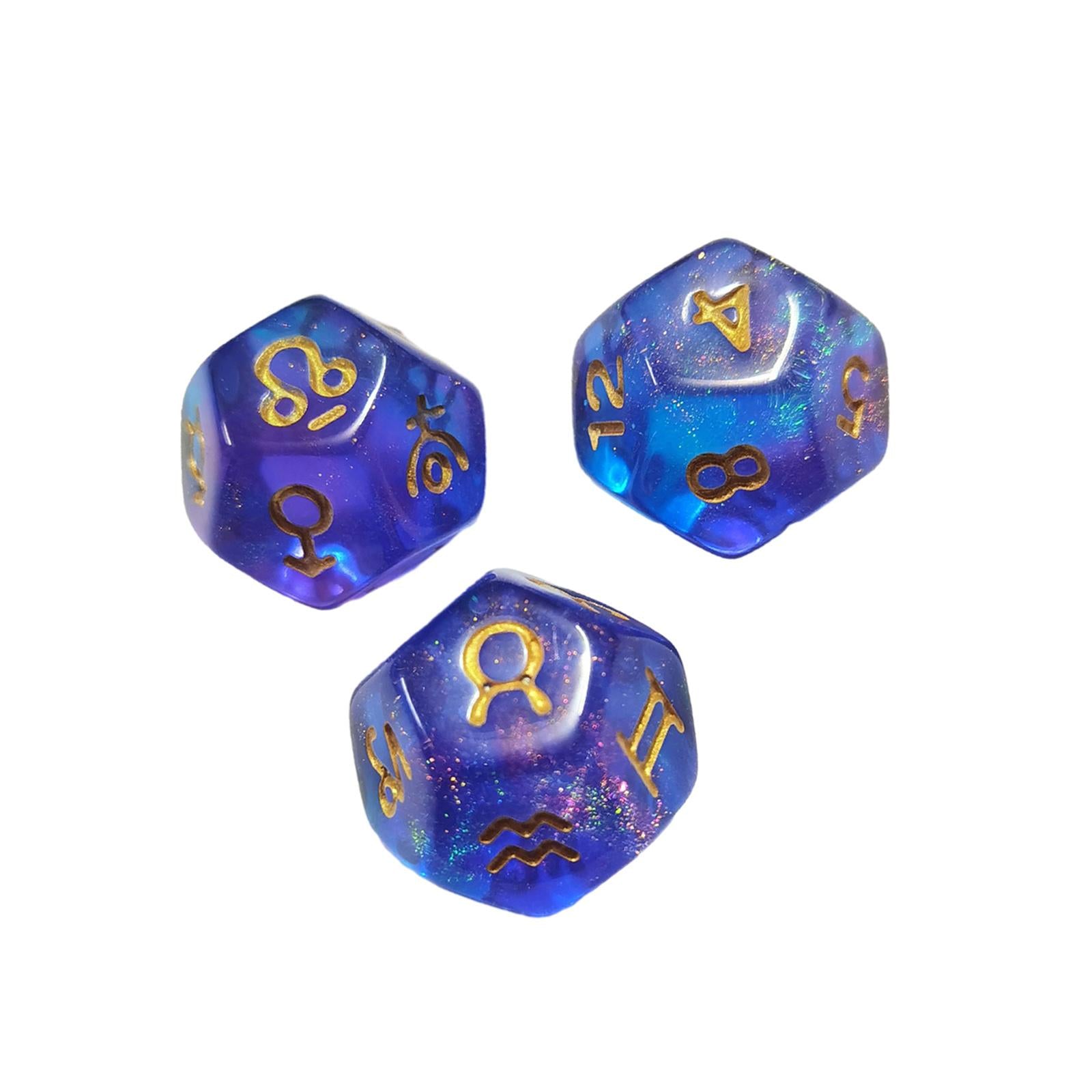 4x3 Pieces D12 Polyhedral Dice Astrology Dices for Card Game Role Playing Game Style G
