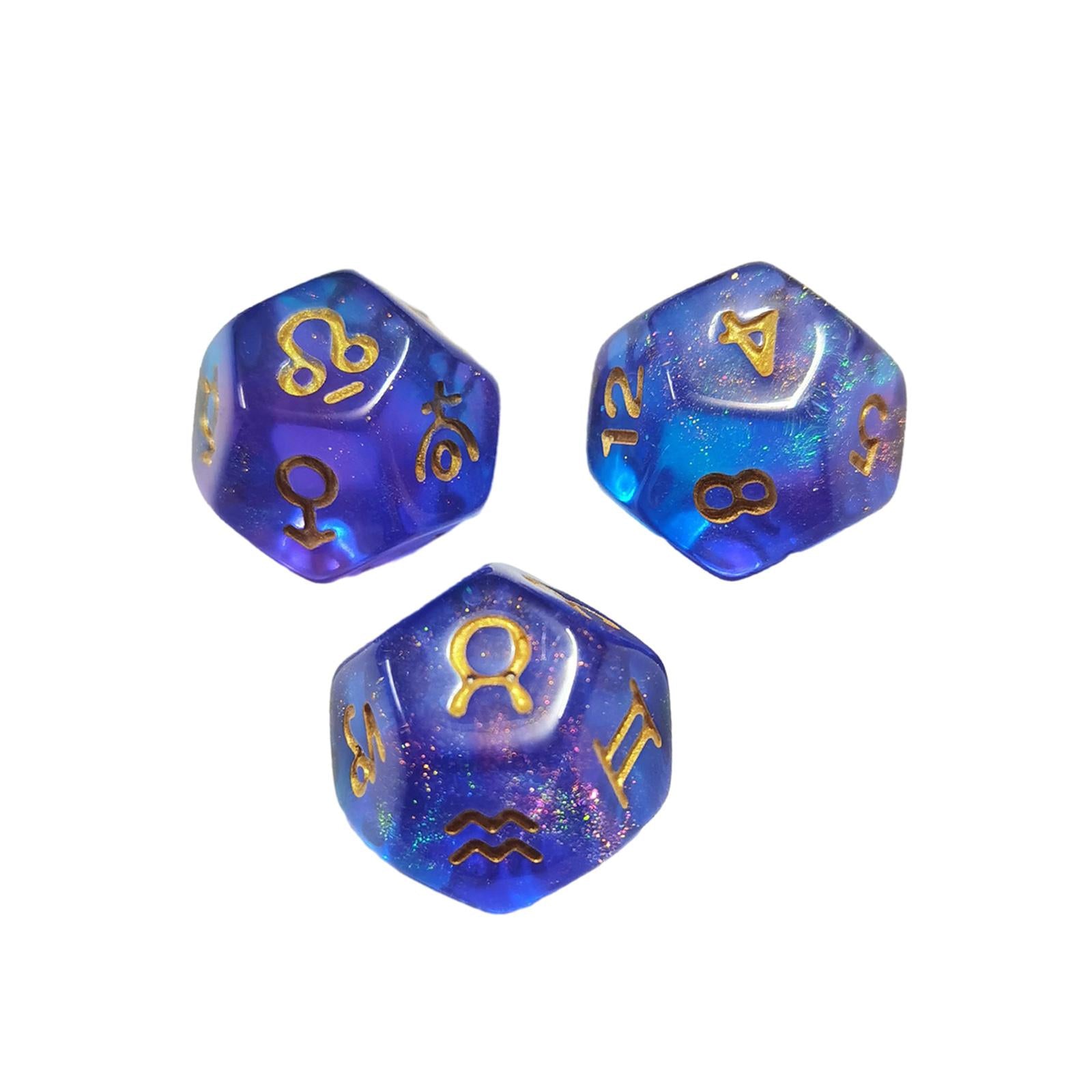 2x3 Pieces D12 Polyhedral Dice Astrology Dices for Card Game Role Playing Game Style G