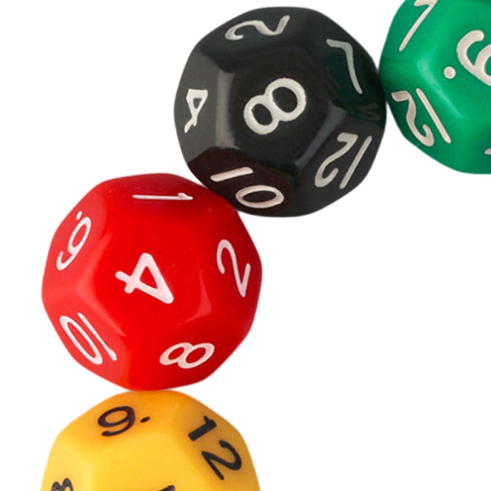 2x10Pcs 12 Sided Dice Acrylic Dice for Party Game Table Game Role Playing Game