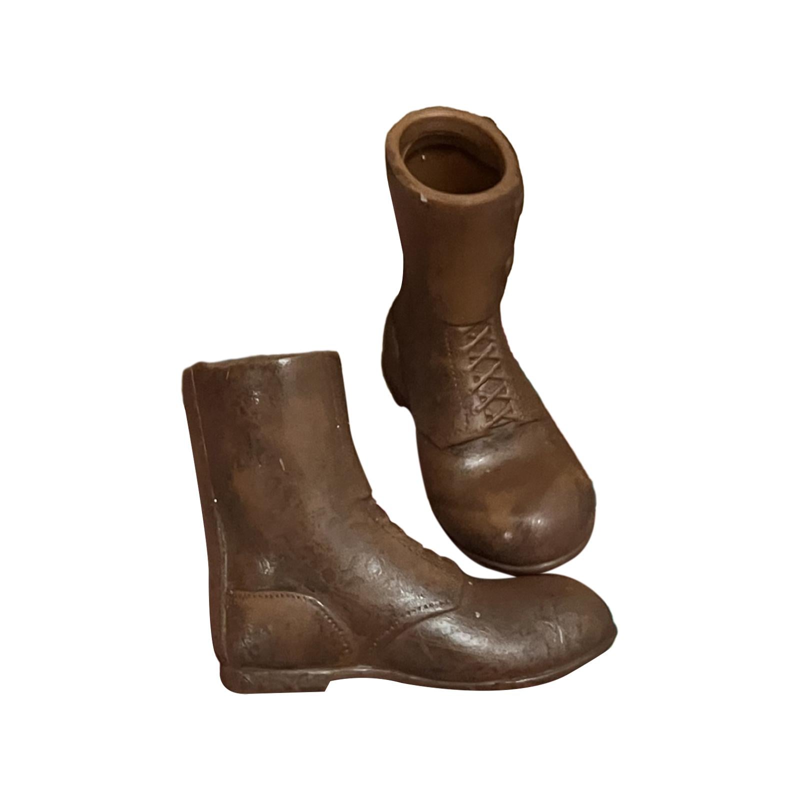 2x1/6 Man's Shoes Work Boot Footwear Fashion for 12'' Male Figure Doll Costume Brown