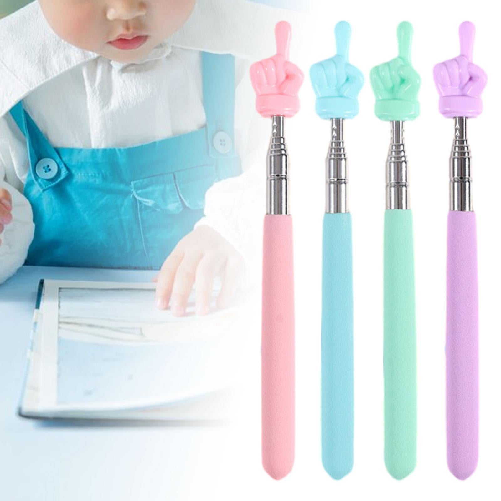 2x2 Pieces Extendable Finger Pointer Sticks Telescopic Teachers Finger Pointer Pink Blue
