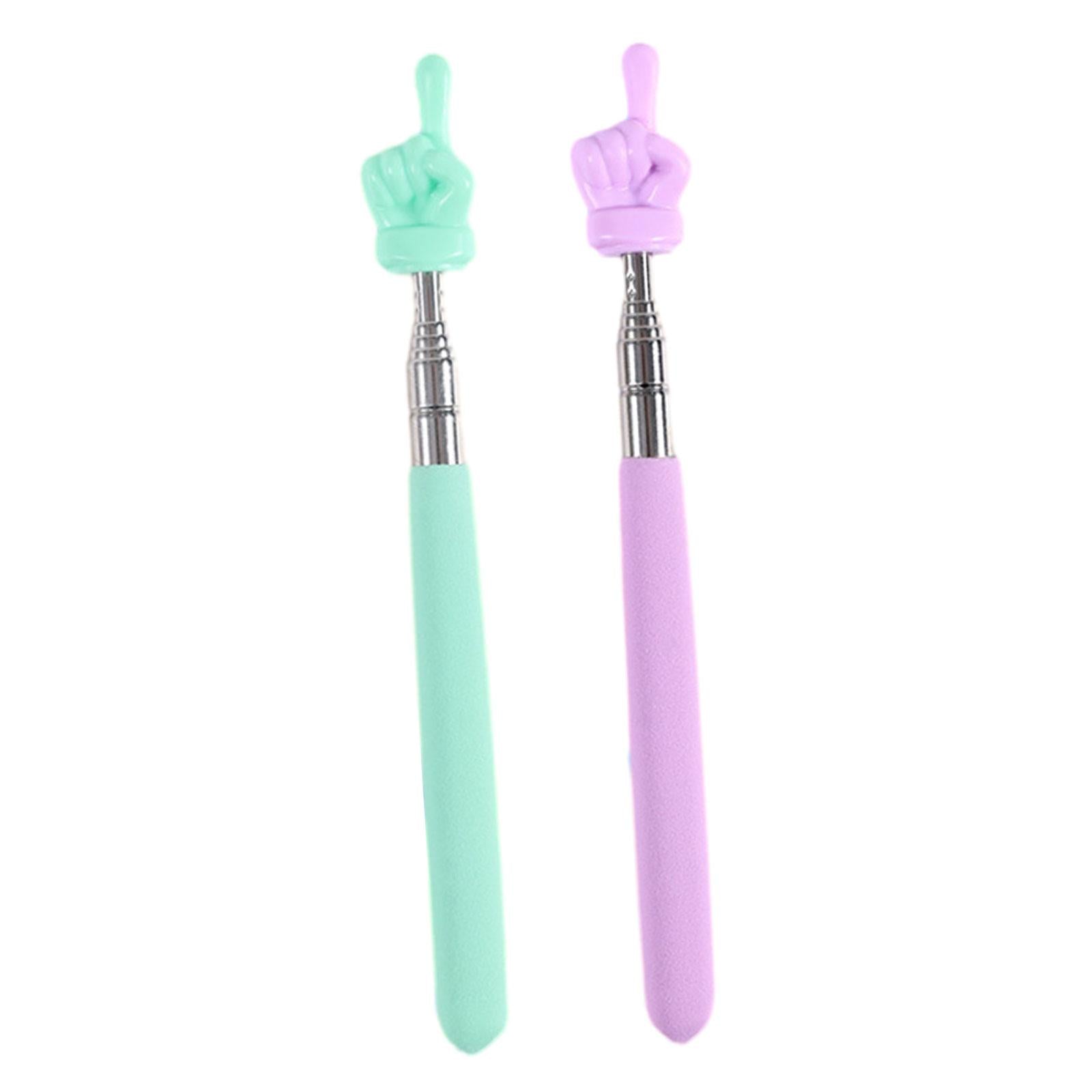 2x2 Pieces Extendable Finger Pointer Sticks Telescopic Teachers Finger Pointer Green Violet